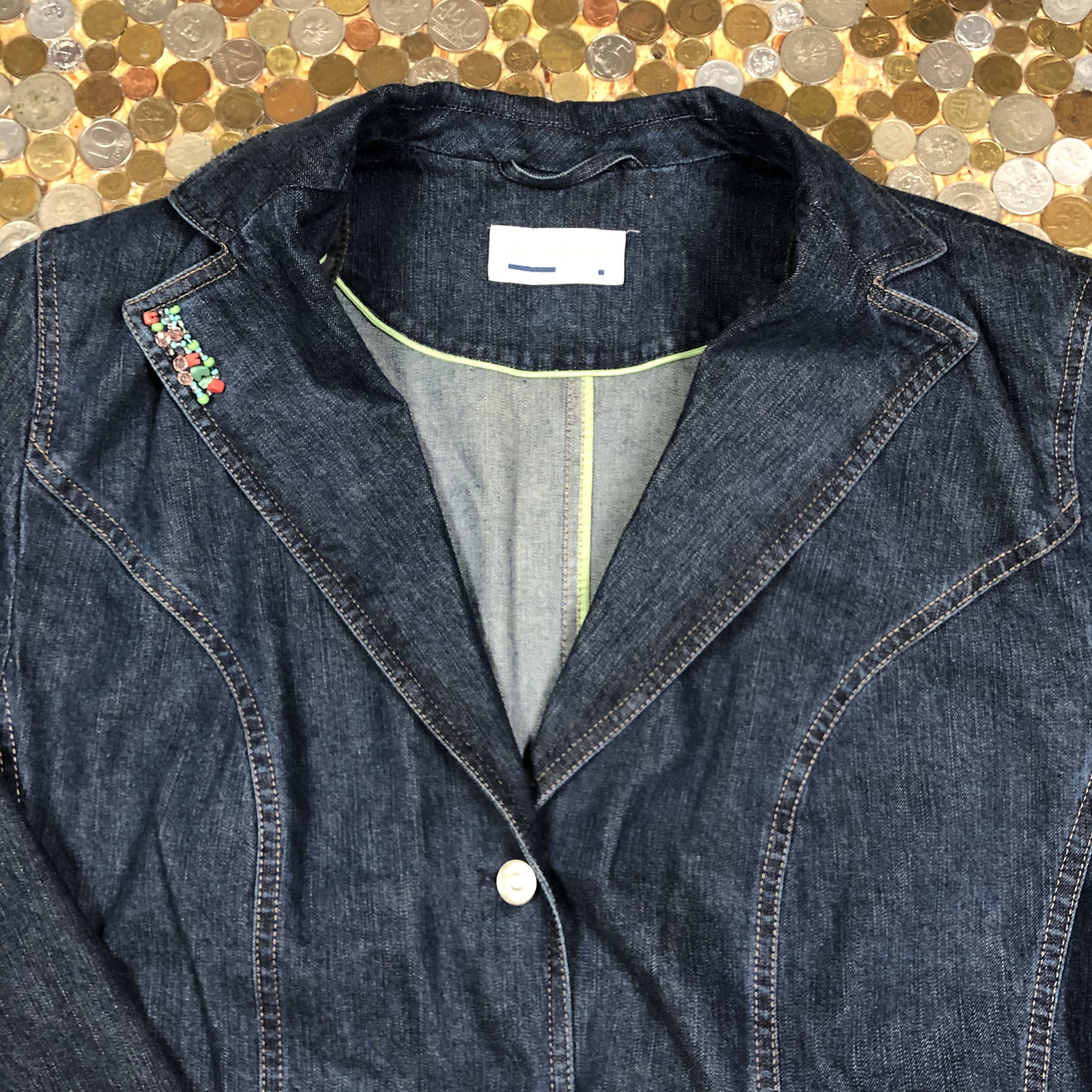 Vintage BASLER Denim Jeans Buttons Up Jacket 90's Size XL / US 12-14 / IT 48-50 - 2 Thumbnail