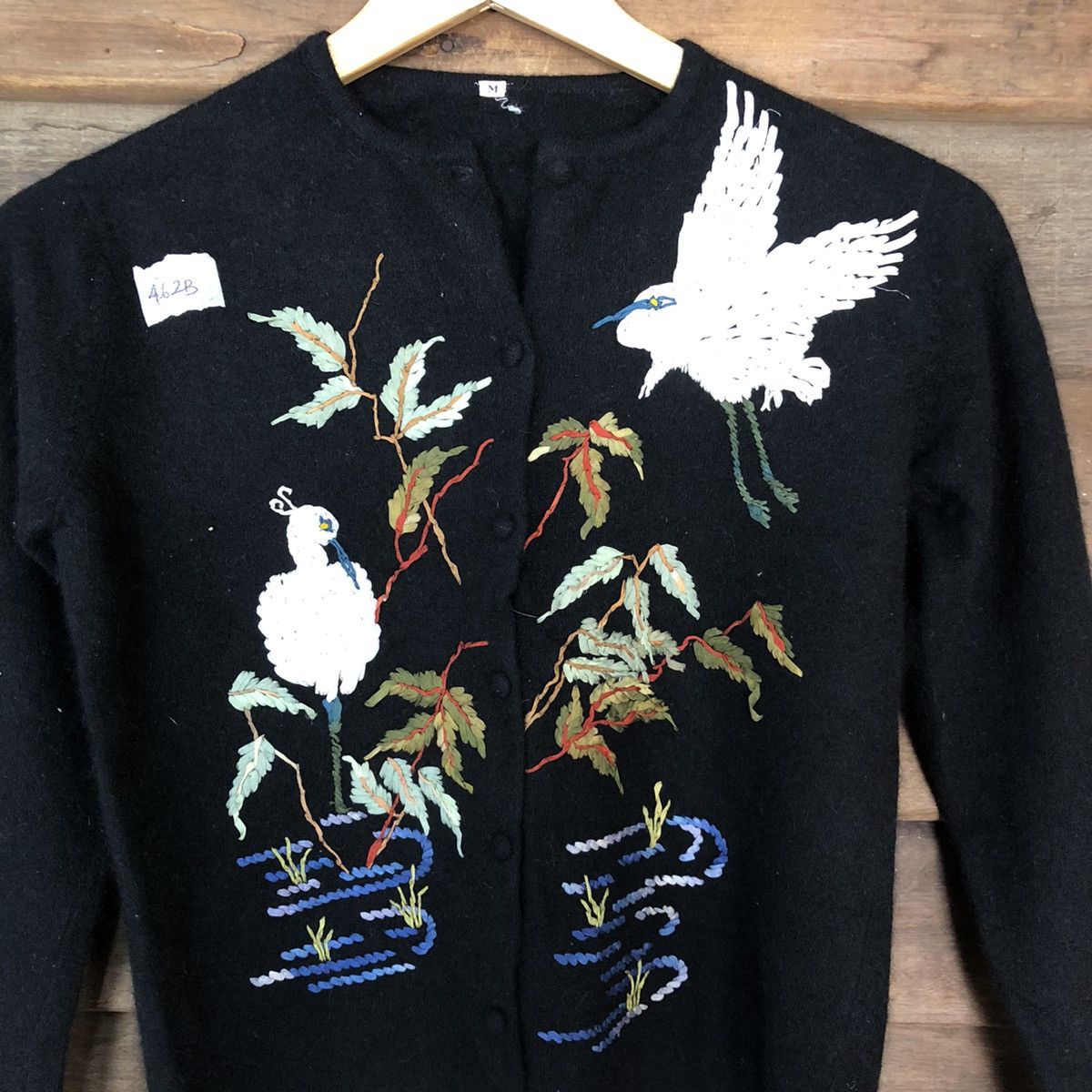 Japanese Brand × Vintage Art Animal Black Patterned Cardigans #462B Size XS / US 0-2 / IT 36-38 - 2 Thumbnail
