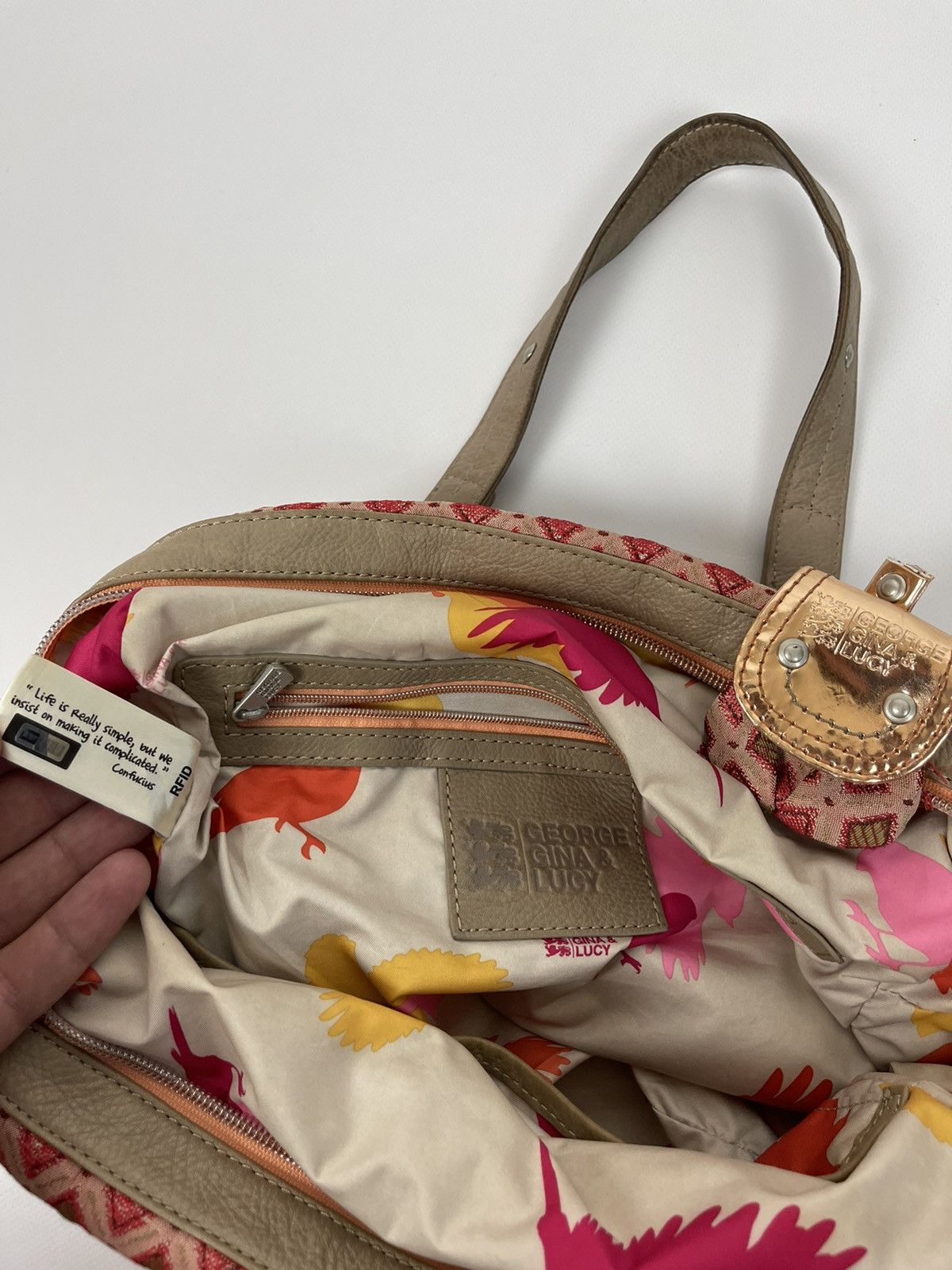 Japanese Brand George Gina Lucy vintage pattern bag with wallet Size ONE SIZE - 11 Thumbnail