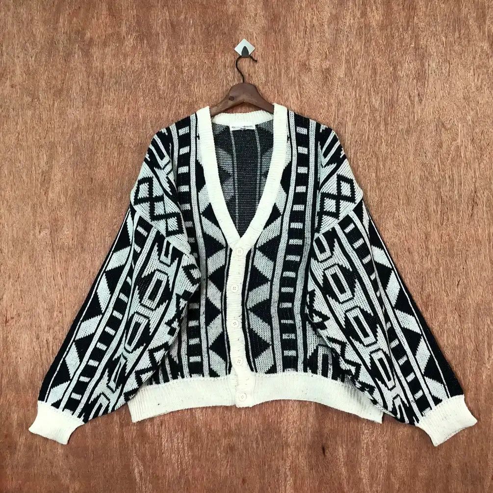 Oversized Navajo Pattern Knit Cardigan #329