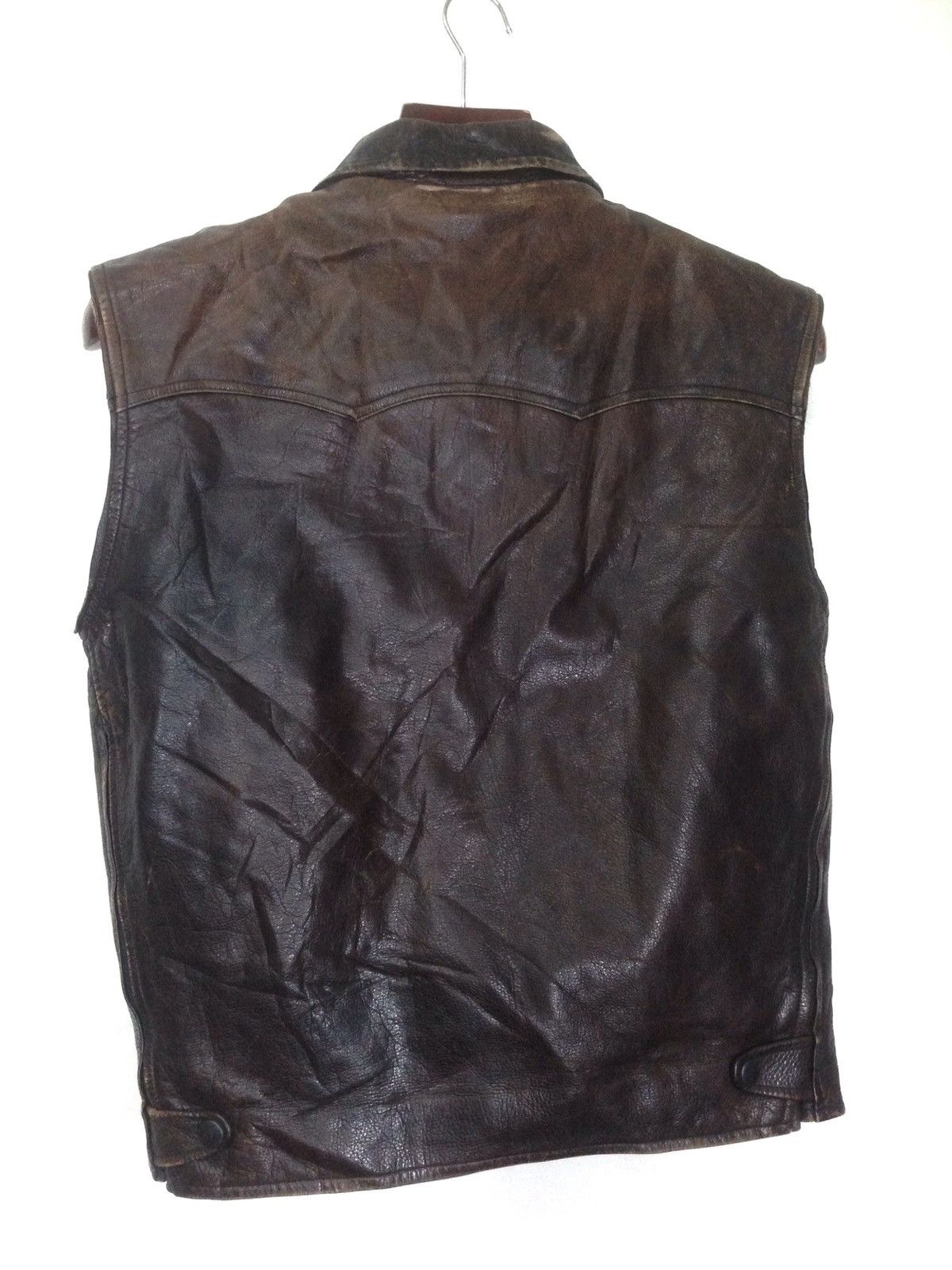 Harley Davidson × Japanese Brand × West Coast Choppers Vintage Hawks Men’s Wear Tokyo Genuine Leather Sleeveless Size US M / EU 48-50 / 2 - 2 Thumbnail