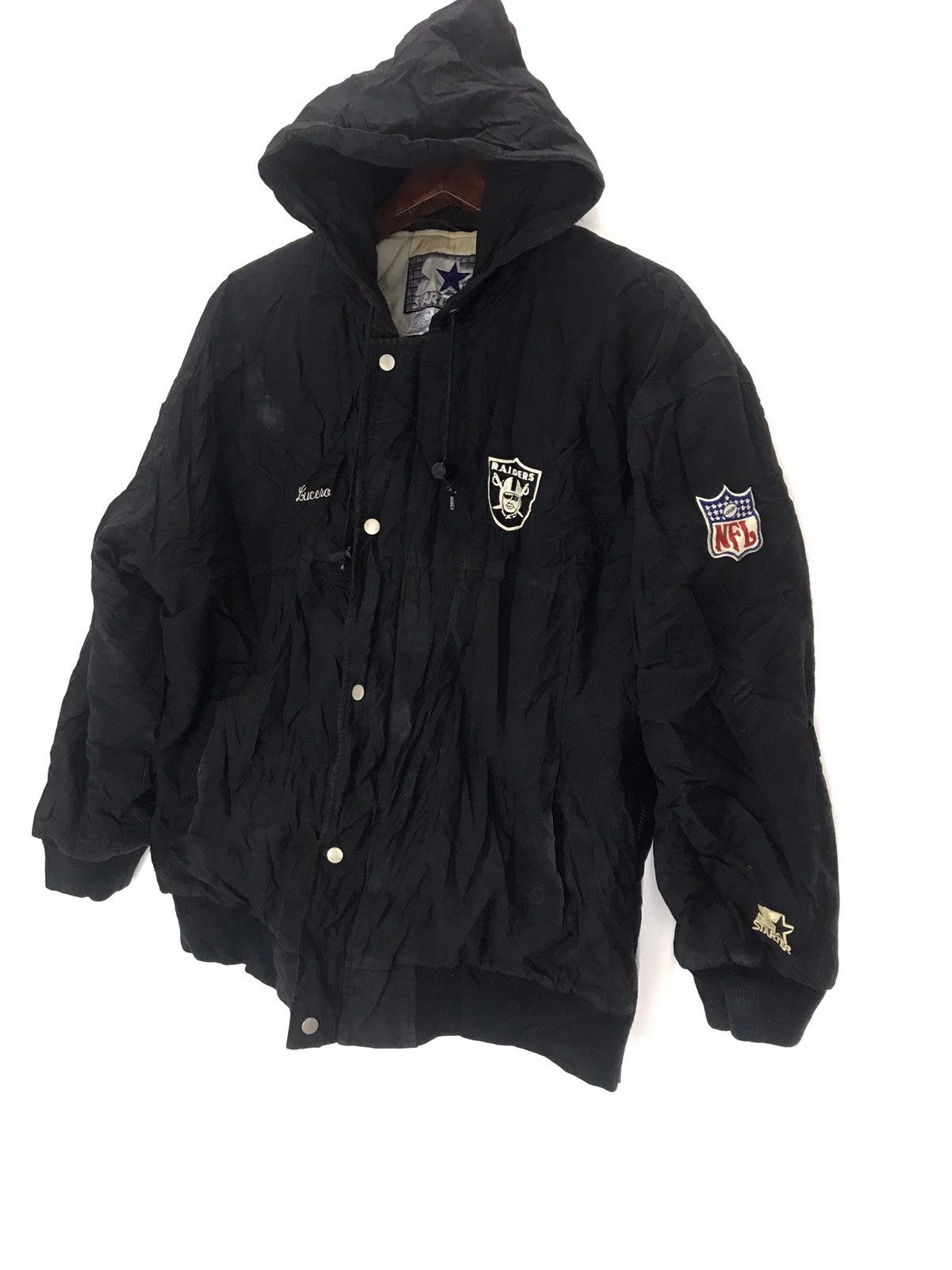 NFL × Starter Vintage Starter NFL Raiders Jacket spellout jacket Size US L / EU 52-54 / 3 - 3 Thumbnail