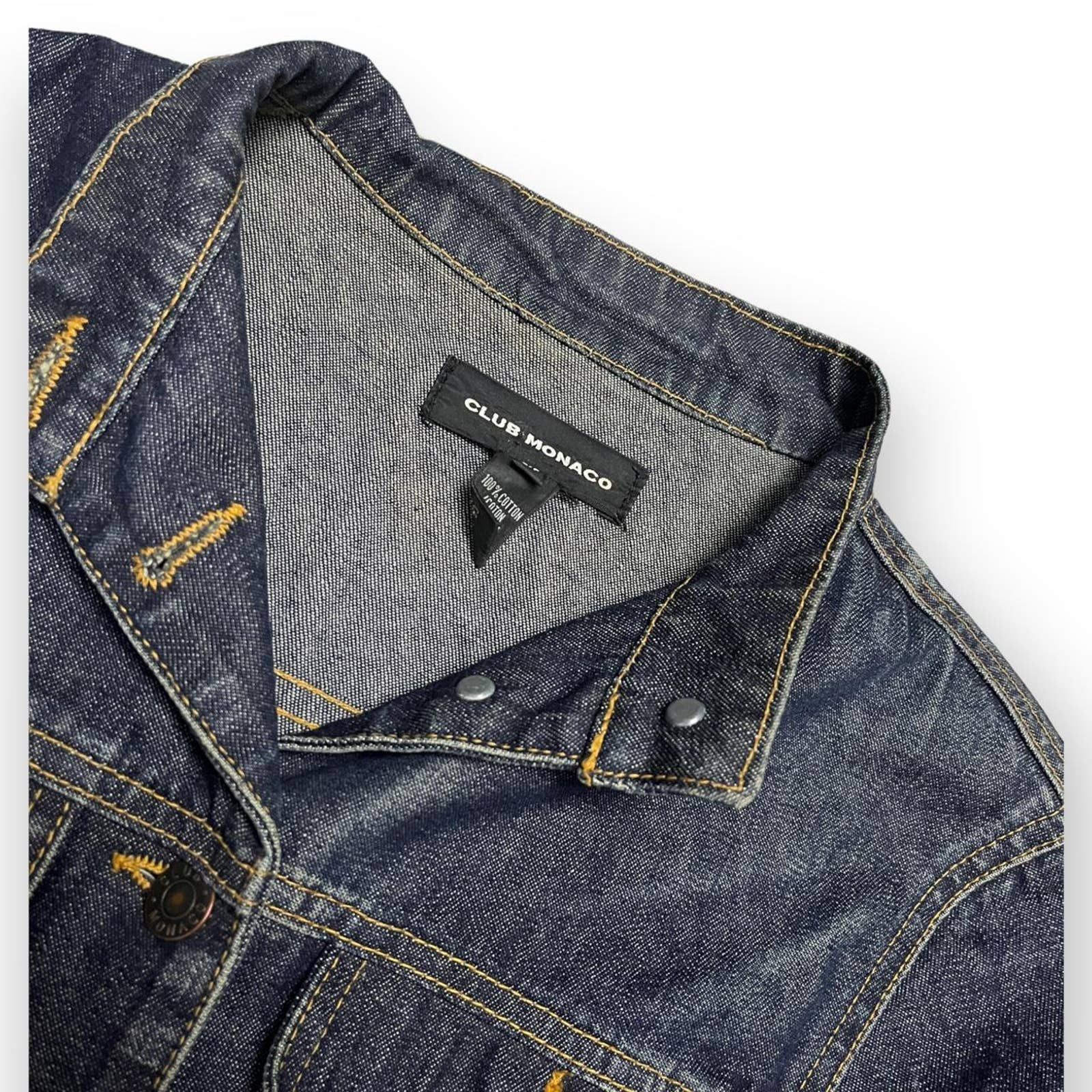 Club Monaco Club Monaco Luxury Designer Cropped Denim Jean Jacket Size S / US 4 / IT 40 - 2 Thumbnail