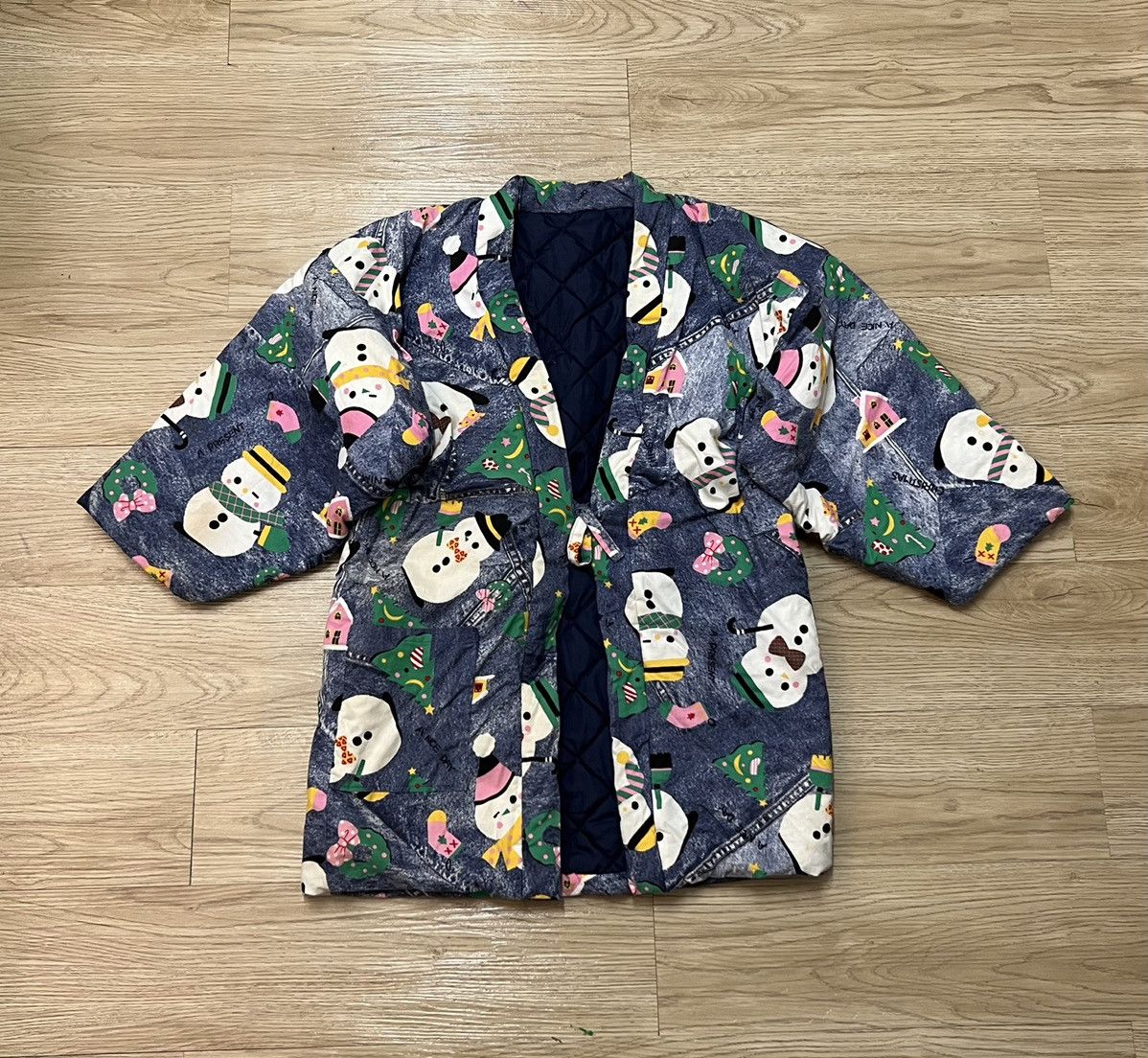 Vintage Snowman Japanese Kimono
