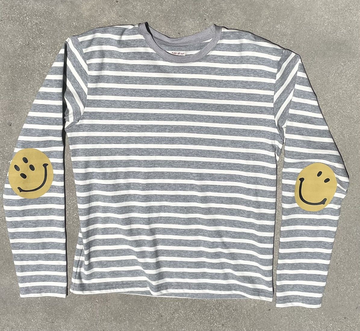 Image of Kapital Striped Smiley Longsleeve, Men's (Size XL)