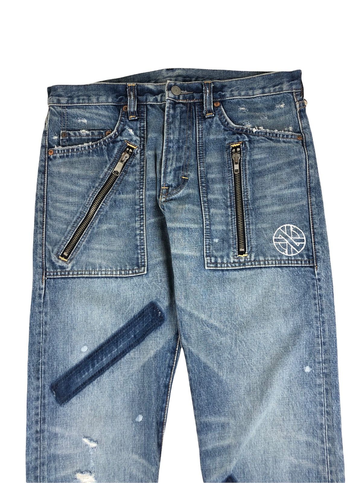 Japanese Brand 1990s RNA Multi zipper Seditionaries Punk Style Jeans Size US 32 / EU 48 - 4 Thumbnail