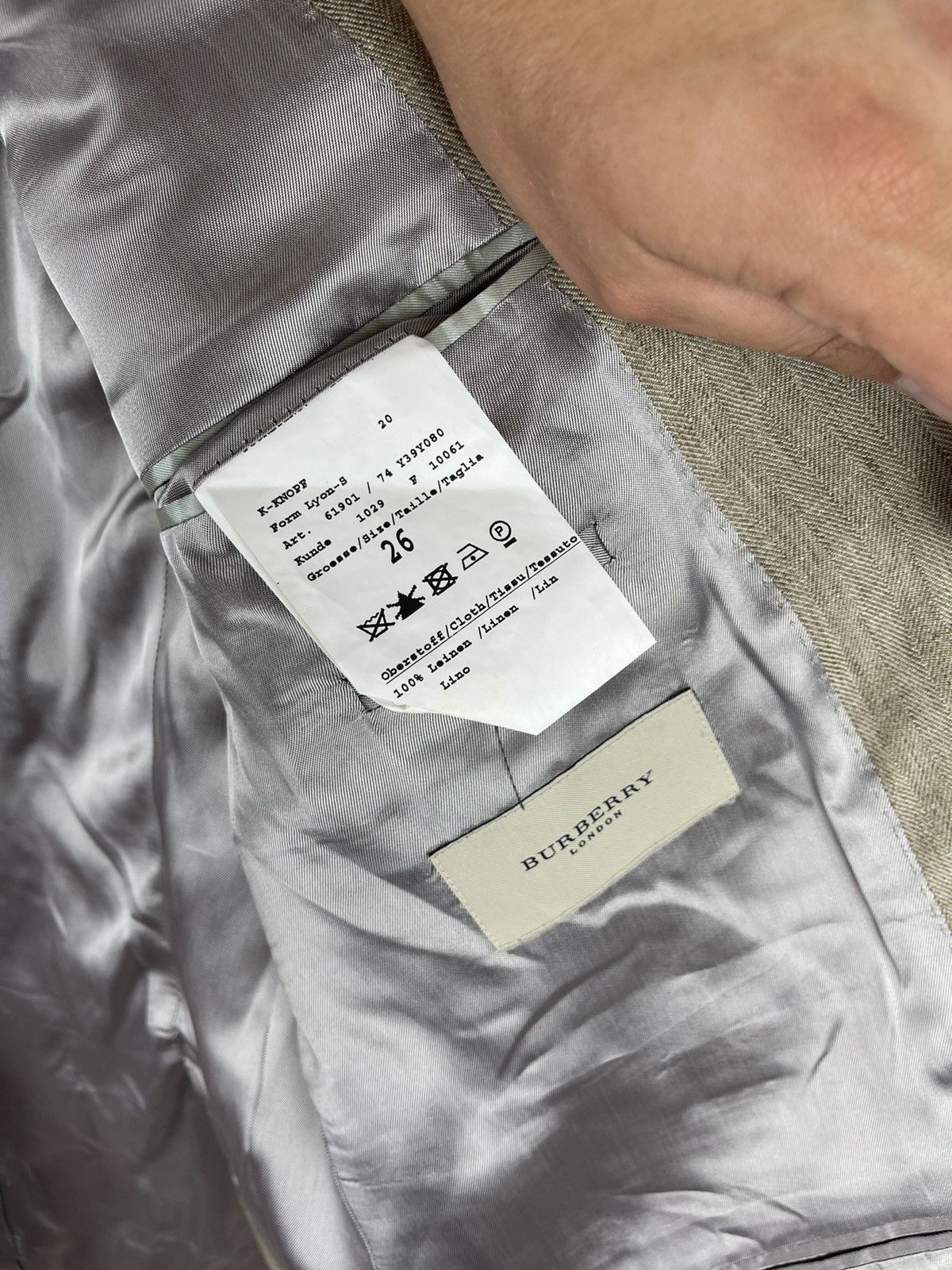 Burberry Burberry London luxury 100% linen blazer size 26 Size 46R - 9 Thumbnail