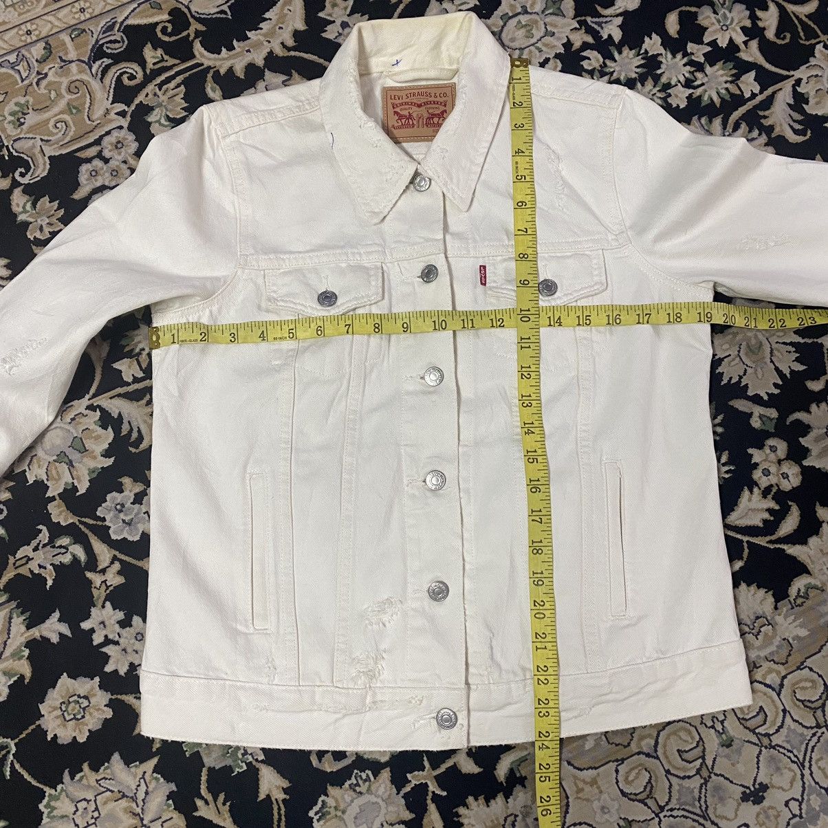 Levi's Levis Ex-Boyfriend Trucker Denim Jacket Distressed Size M / US 6-8 / IT 42-44 - 18 Thumbnail