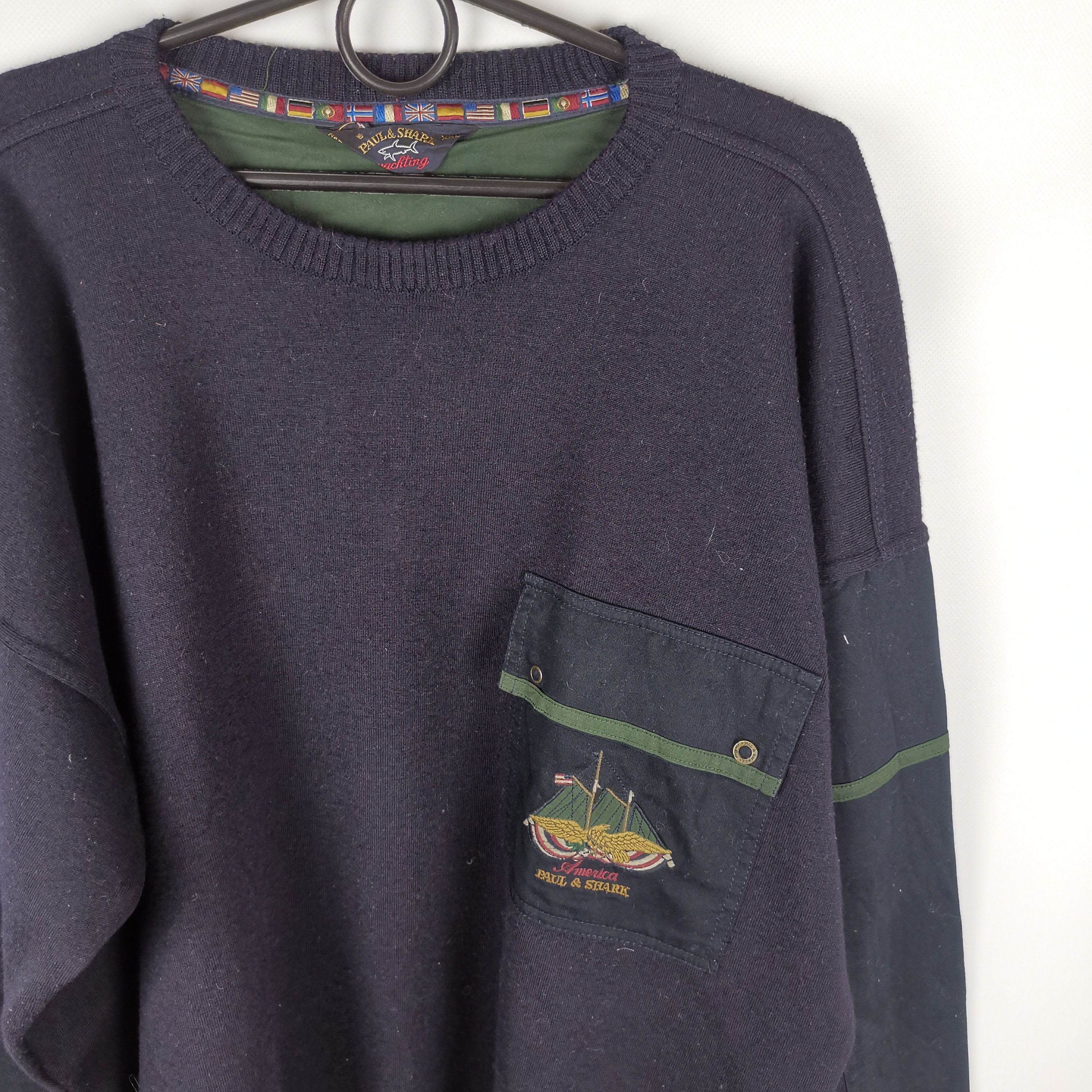 Paul & Shark × Vintage Paul shark America big logo pocket sweater sweatshirt Size US XXL / EU 58 / 5 - 2 Thumbnail