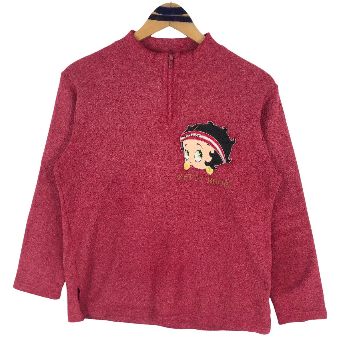 Vintage 90s Betty Boop Mock Neck Fleece Sweater