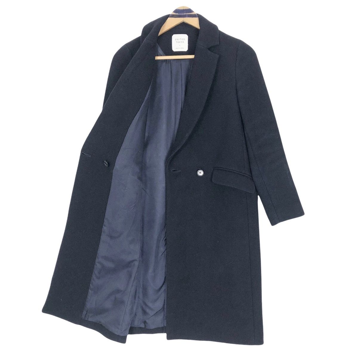 Japanese Brand United Tokyo Women’s Wool Overcoat Single Breasted Blazer Size US XS / EU 42 / 0 - 10 Thumbnail