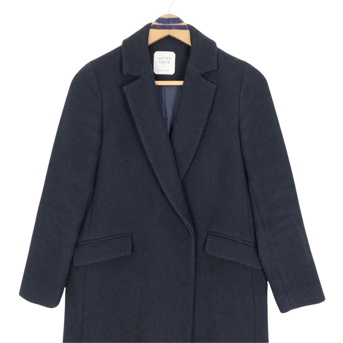 Japanese Brand United Tokyo Women’s Wool Overcoat Single Breasted Blazer Size US XS / EU 42 / 0 - 3 Thumbnail