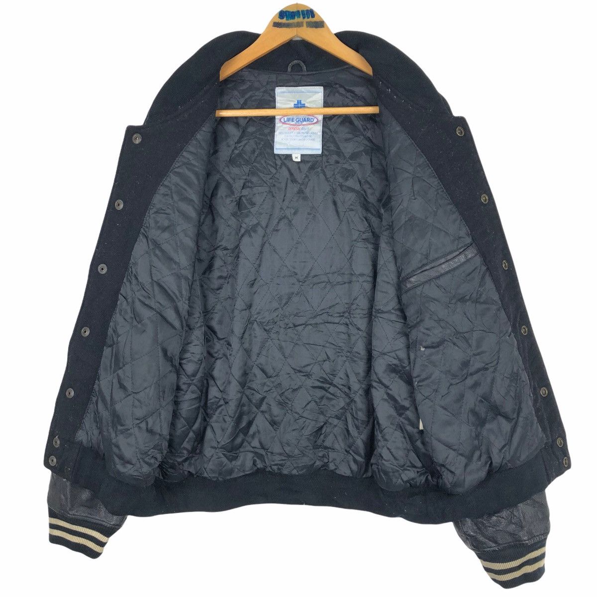 Leather Vintage 90s International Lifeguard USA Wool Varsity Jacket Size US L / EU 52-54 / 3 - 14 Thumbnail