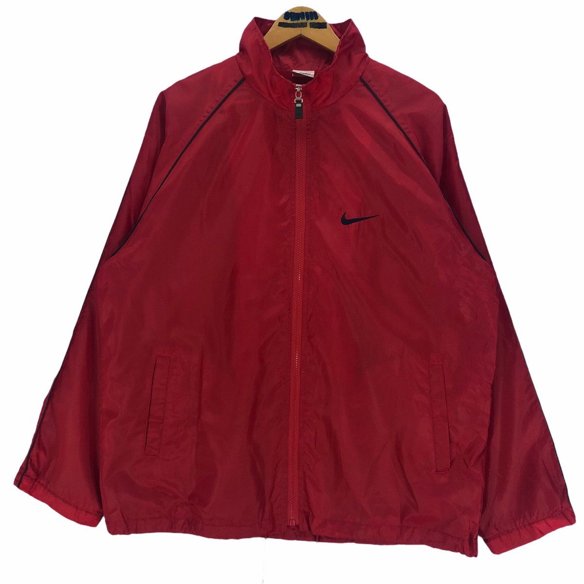 Vintage Nike Swoosh Windbreaker Zip Up Raincoat Light Jacket