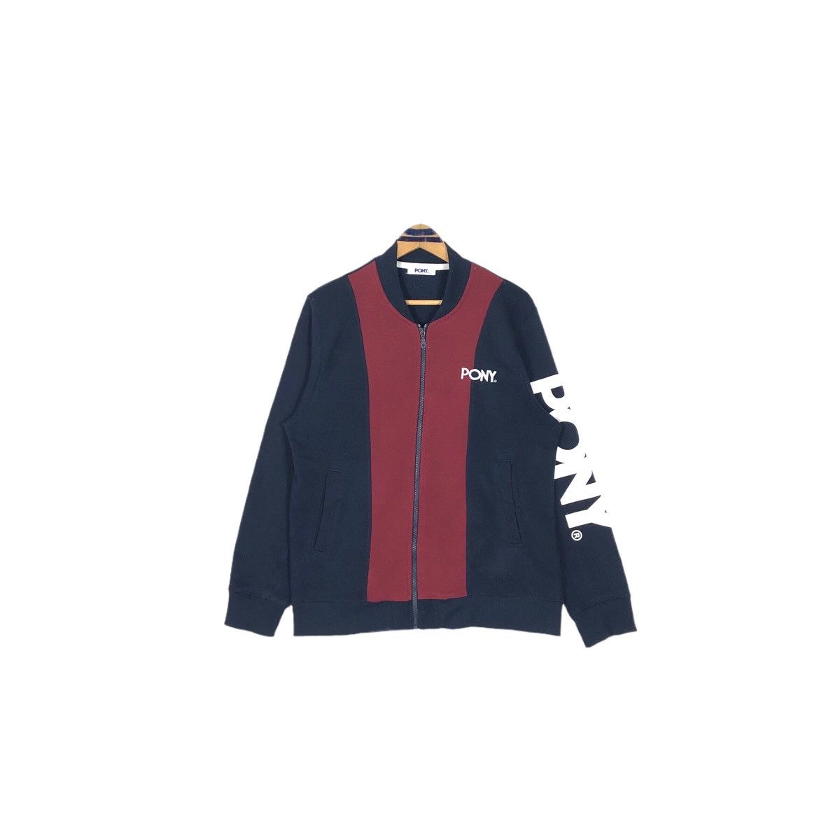 PONY Vintage Pony Full Zip Sweatshirt Spell Out Big Logo Size US L / EU 52-54 / 3 - 3 Thumbnail