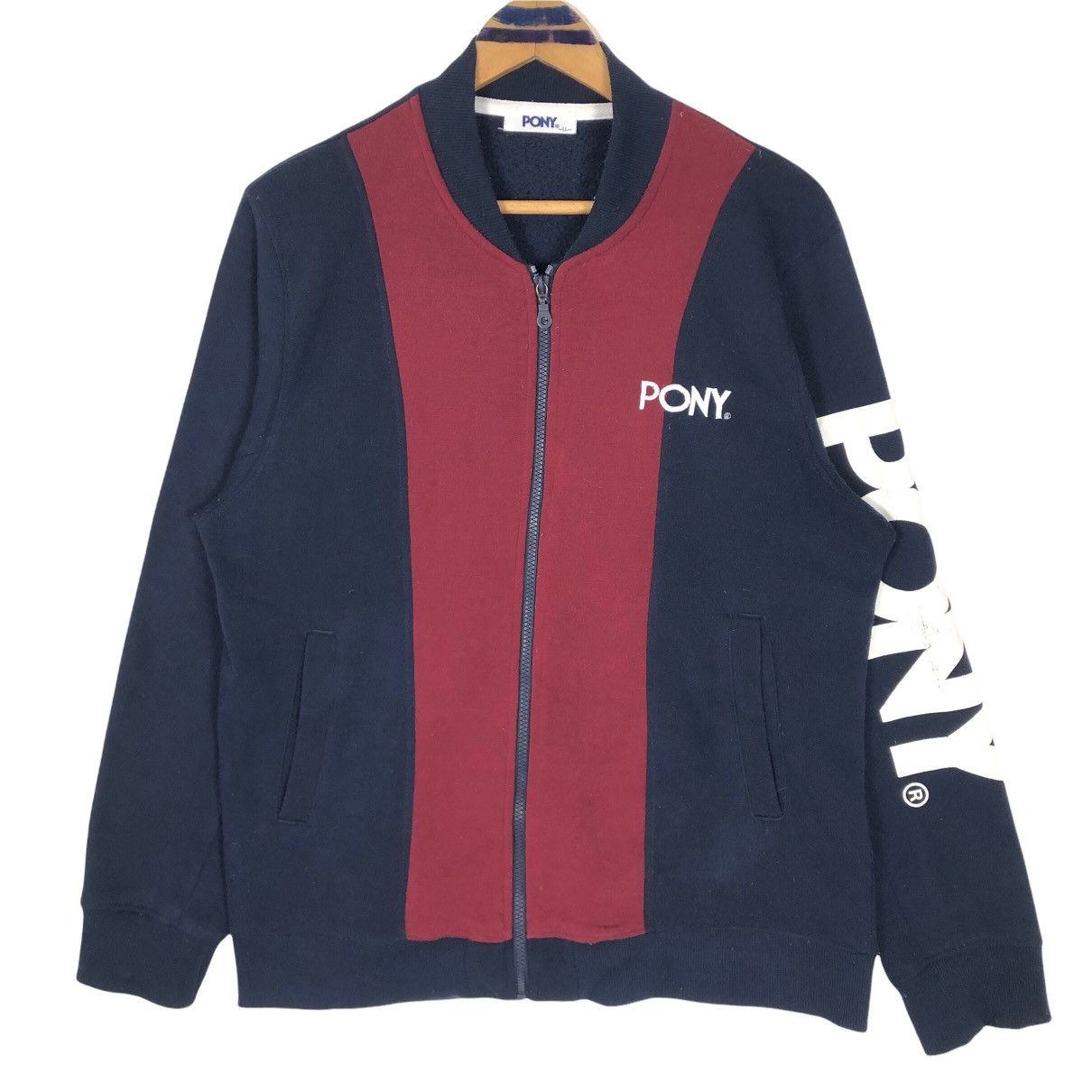 PONY Vintage Pony Full Zip Sweatshirt Spell Out Big Logo Size US L / EU 52-54 / 3 - 2 Thumbnail