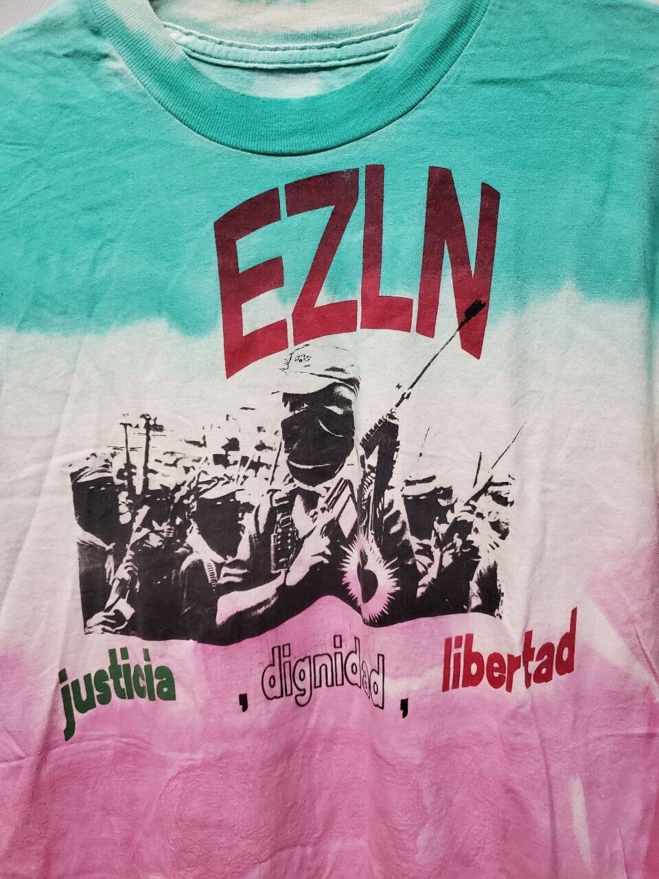 Very Rare EZLN Emiliano Zapata Revolution Vintage Rare 90s War T-shirt Size US L / EU 52-54 / 3 - 3 Thumbnail
