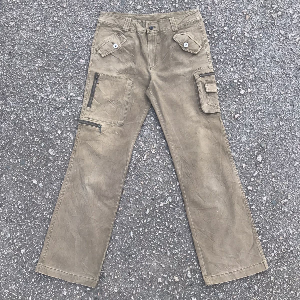 Japanese Brand Vintage Japanese Brand Faded Tactical Cargo Pants Size US 31 - 1 Thumbnail