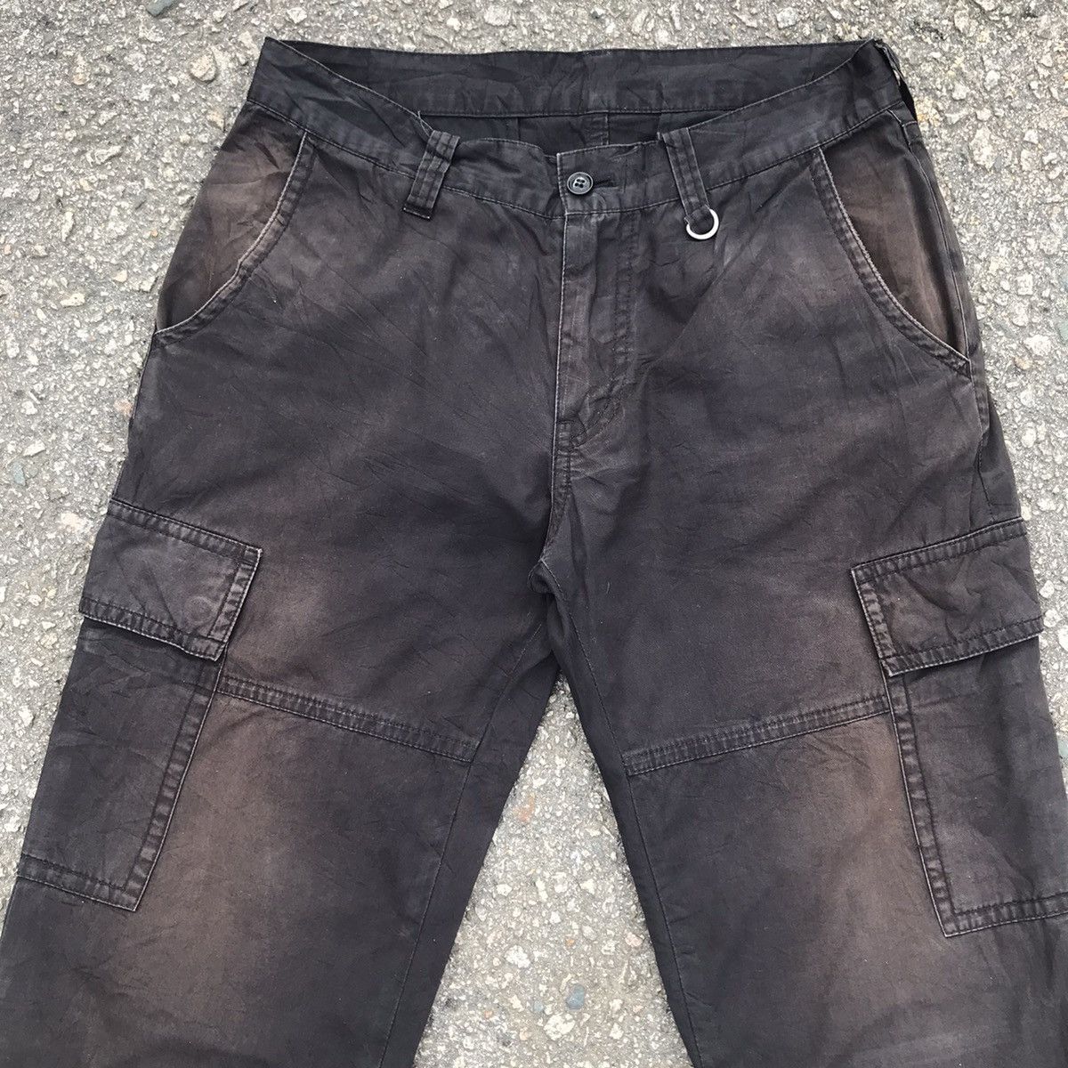 Japanese Brand Vintage Japanese Brand Black Faded Tactical Cargo Pants Size US 30 / EU 46 - 2 Thumbnail