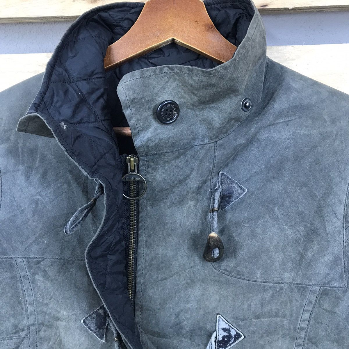 Barbour × Vintage Vintage Barbour Waxed Alice Short Duffle Jacket Size M / US 6-8 / IT 42-44 - 3 Thumbnail
