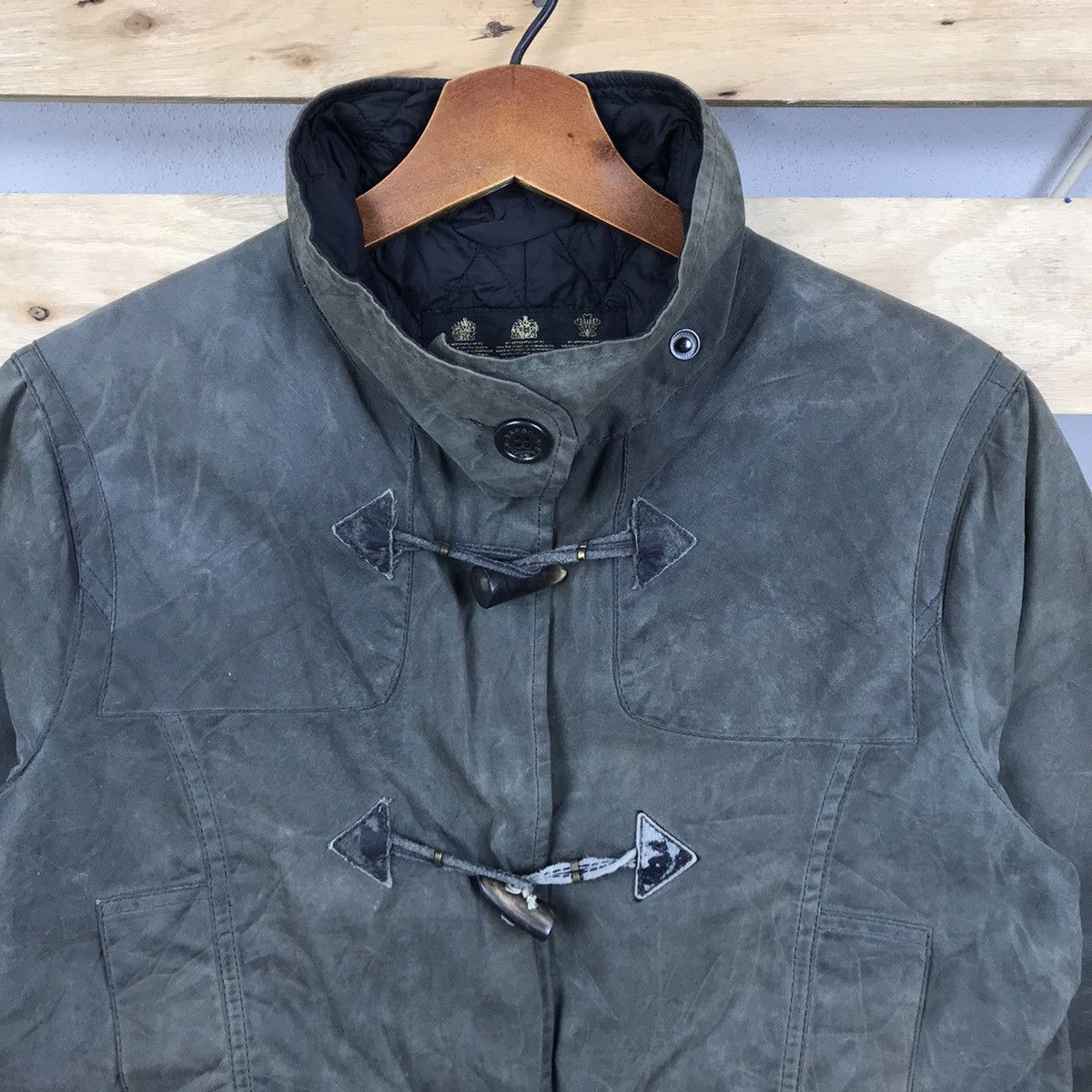 Barbour × Vintage Vintage Barbour Waxed Alice Short Duffle Jacket Size M / US 6-8 / IT 42-44 - 2 Thumbnail