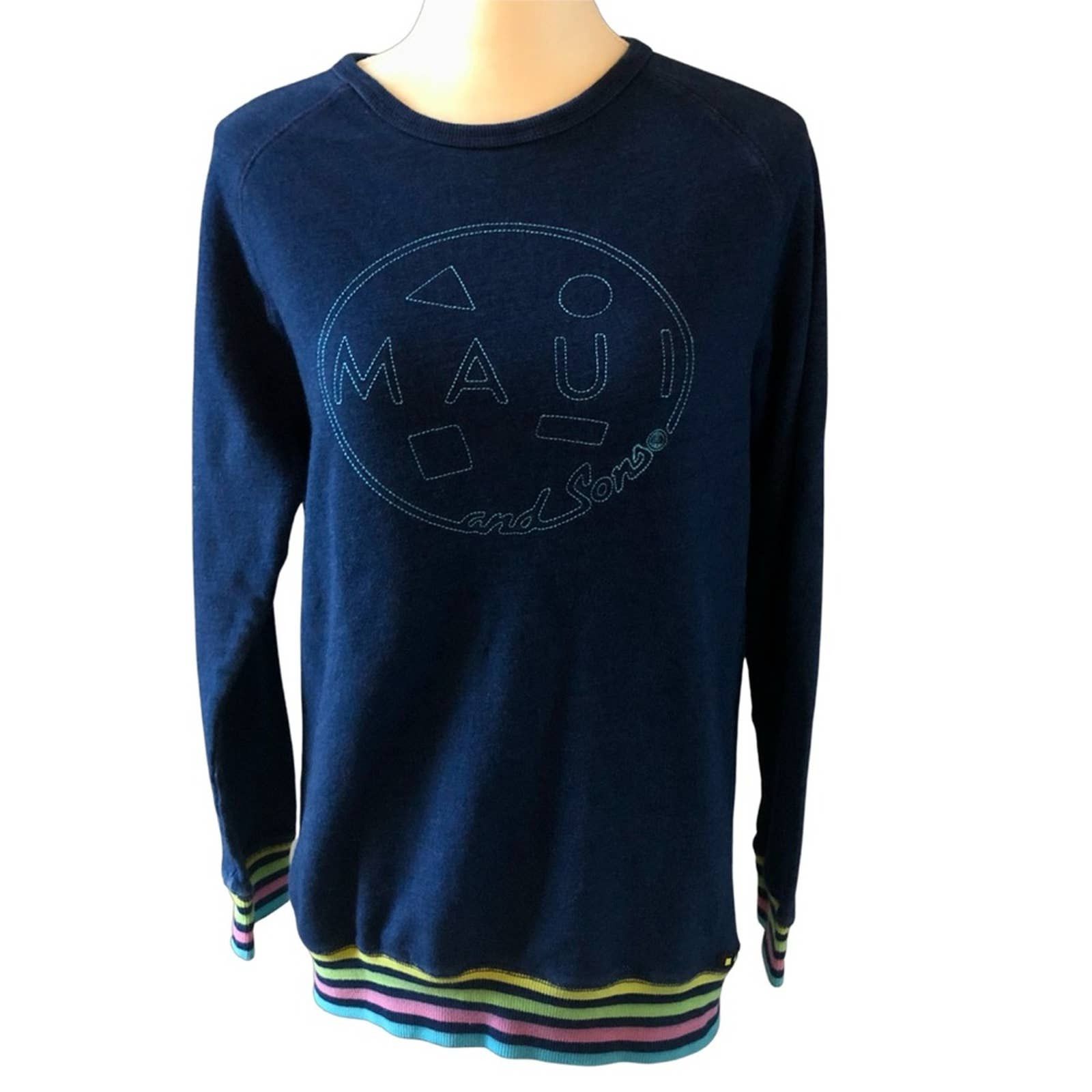 Maui And Sons Maui & Sons Navy Blue Long Sweatshirt Size Medium Size M / US 6-8 / IT 42-44 - 1 Preview