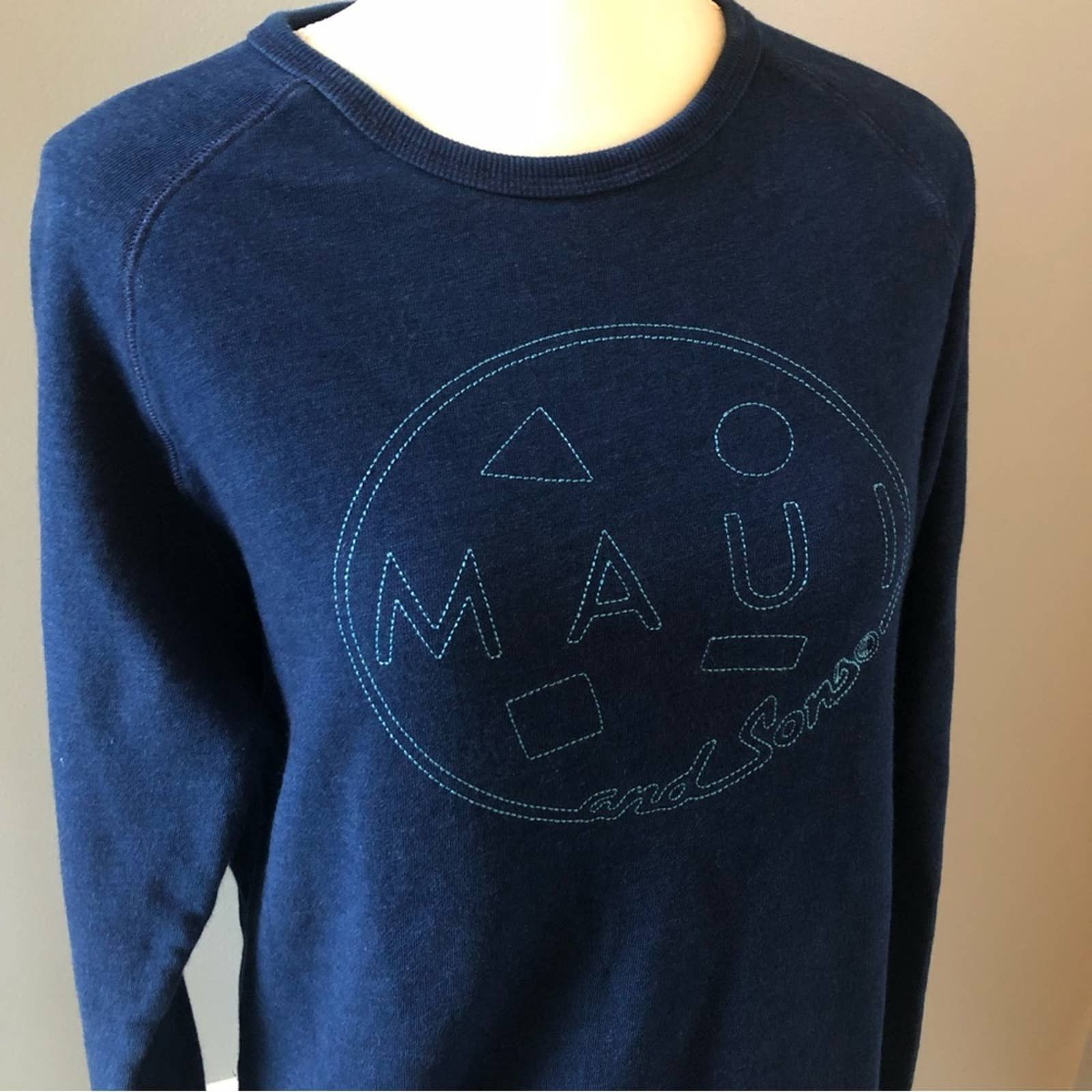 Maui And Sons Maui & Sons Navy Blue Long Sweatshirt Size Medium Size M / US 6-8 / IT 42-44 - 2 Preview