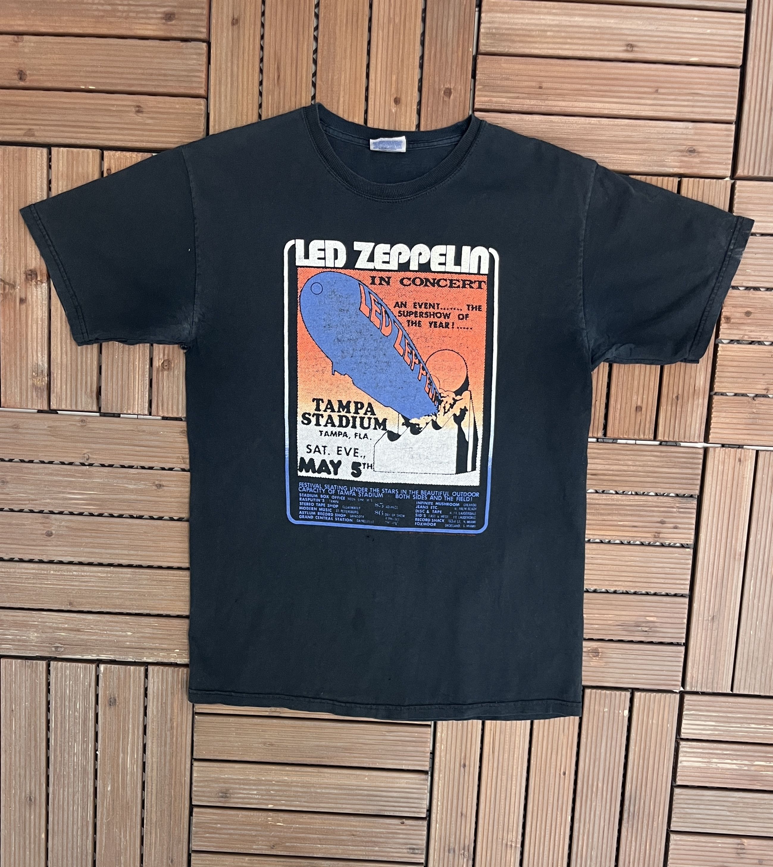 LED ZEPPELIN Led Zeppelin Band T-shirt Band T Men's S size cotton black type Vintage Second Hand