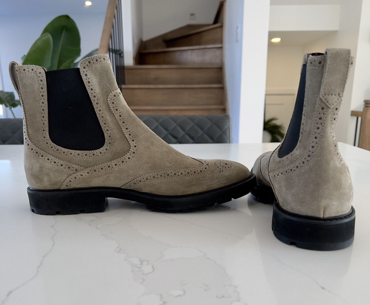 New in Box TODS Brown Suede Chelsea Boots with Semi Lug Sole