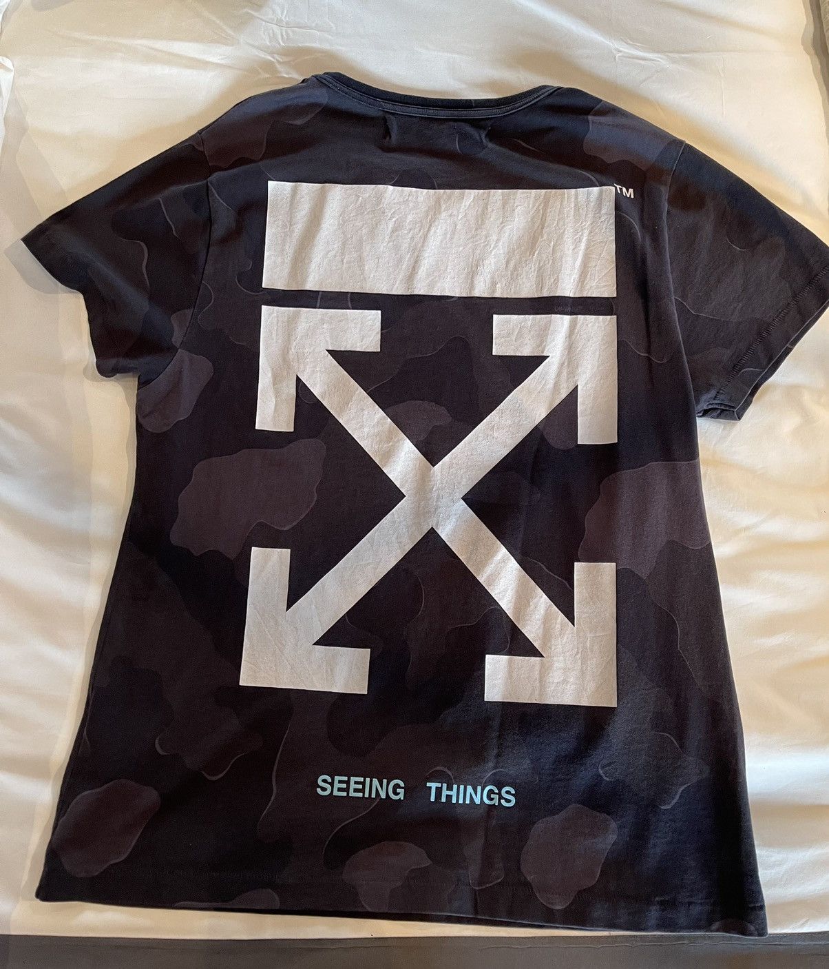 Off-White × SSENSE Off-White Ssense Exclusive Black Camouflage T-shirt Size US M / EU 48-50 / 2 - 2 Thumbnail