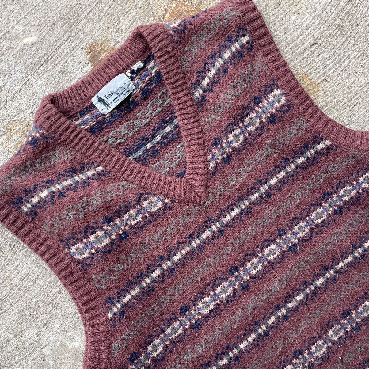 image of No Maintenance x Vintage 80's Shag V-Neck Sweater Vest in Lavender, Men's (Size Medium)