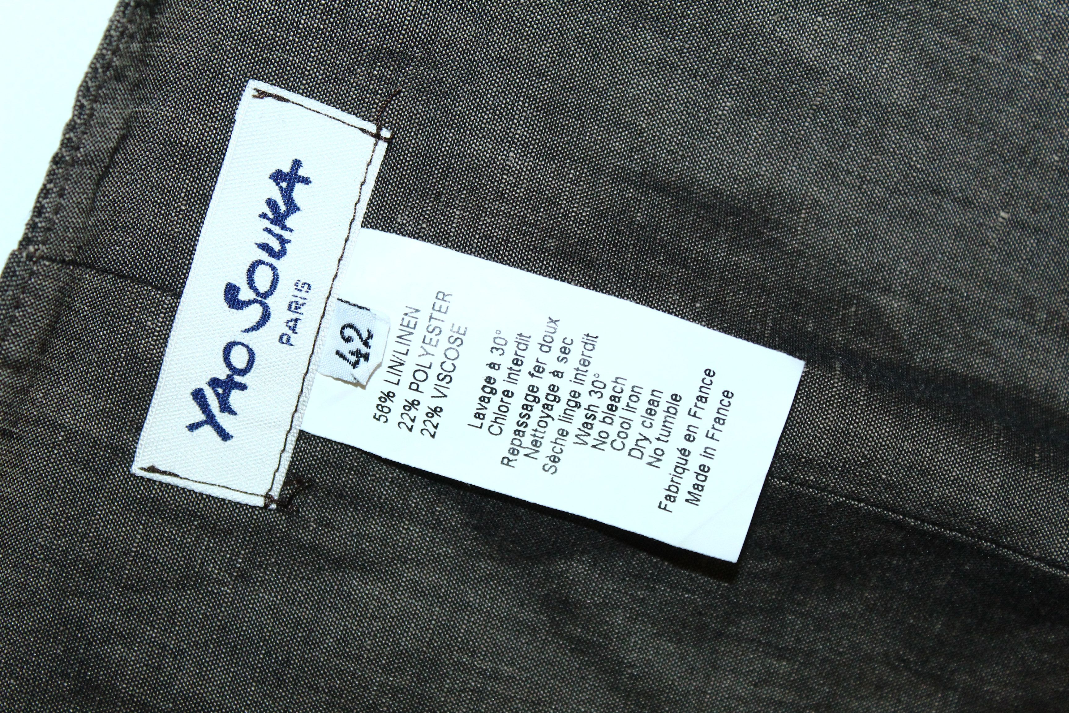 Japanese Brand 💥 RARE 💥 Yao Souka Paris Linen Viscose Blend Waistcoat Size M / US 6-8 / IT 42-44 - 2 Thumbnail
