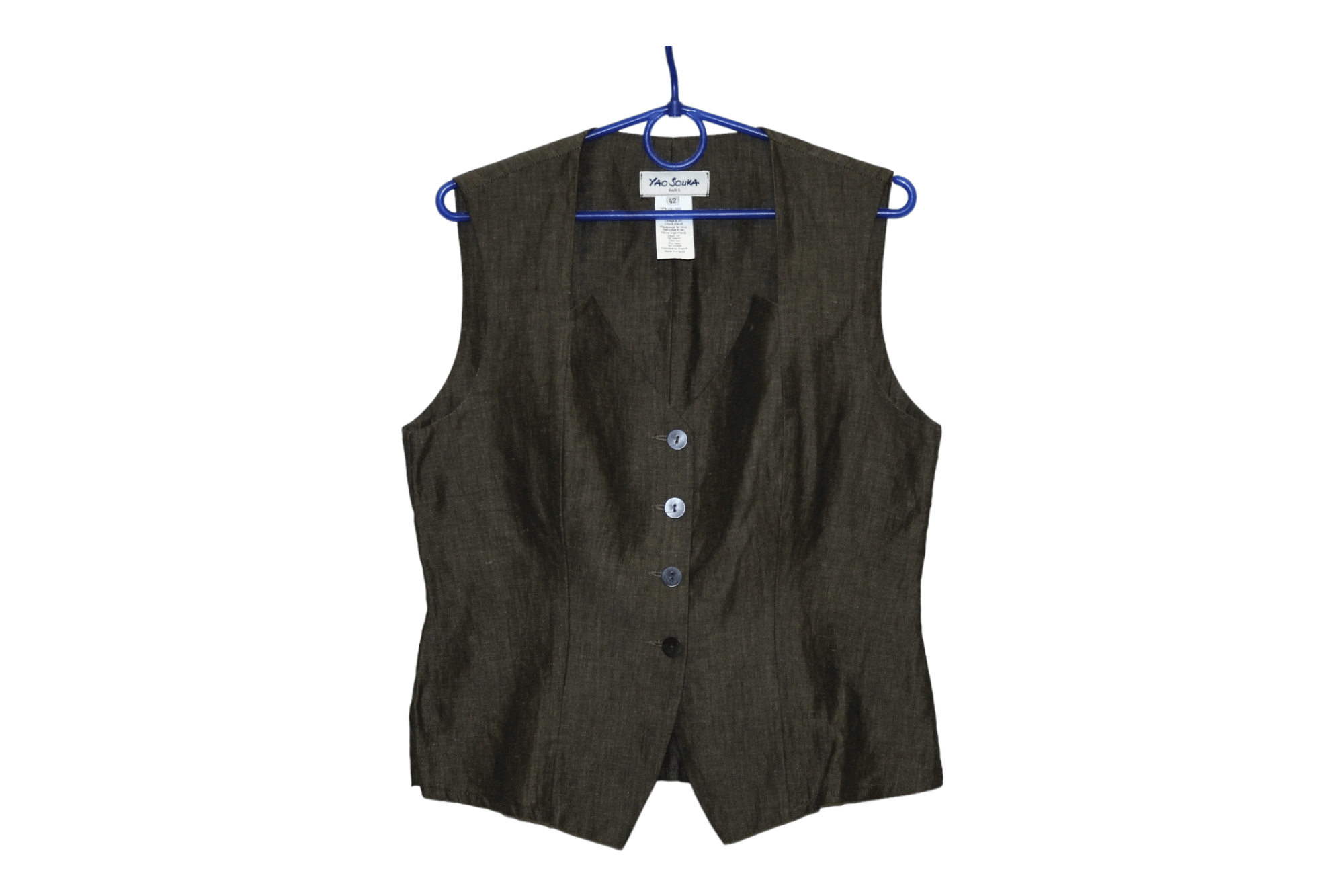 Japanese Brand 💥 RARE 💥 Yao Souka Paris Linen Viscose Blend Waistcoat Size M / US 6-8 / IT 42-44 - 1 Thumbnail