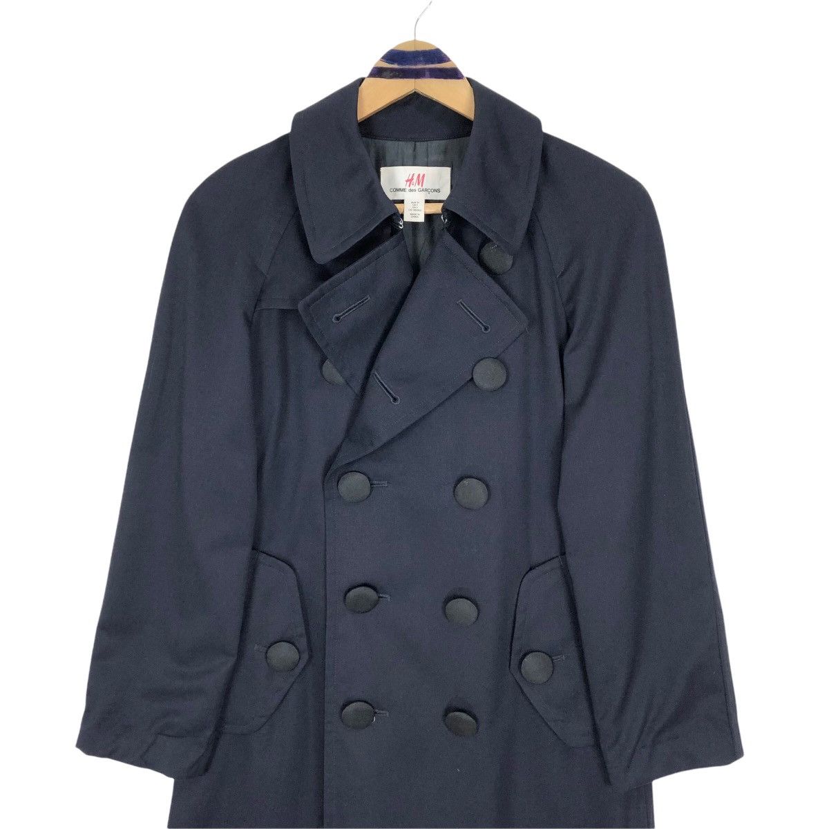 Comme des Garcons Comme Des Garçons X H&M Trench Coat Cotton Double Breasted Size XS / US 0-2 / IT 36-38 - 3 Thumbnail