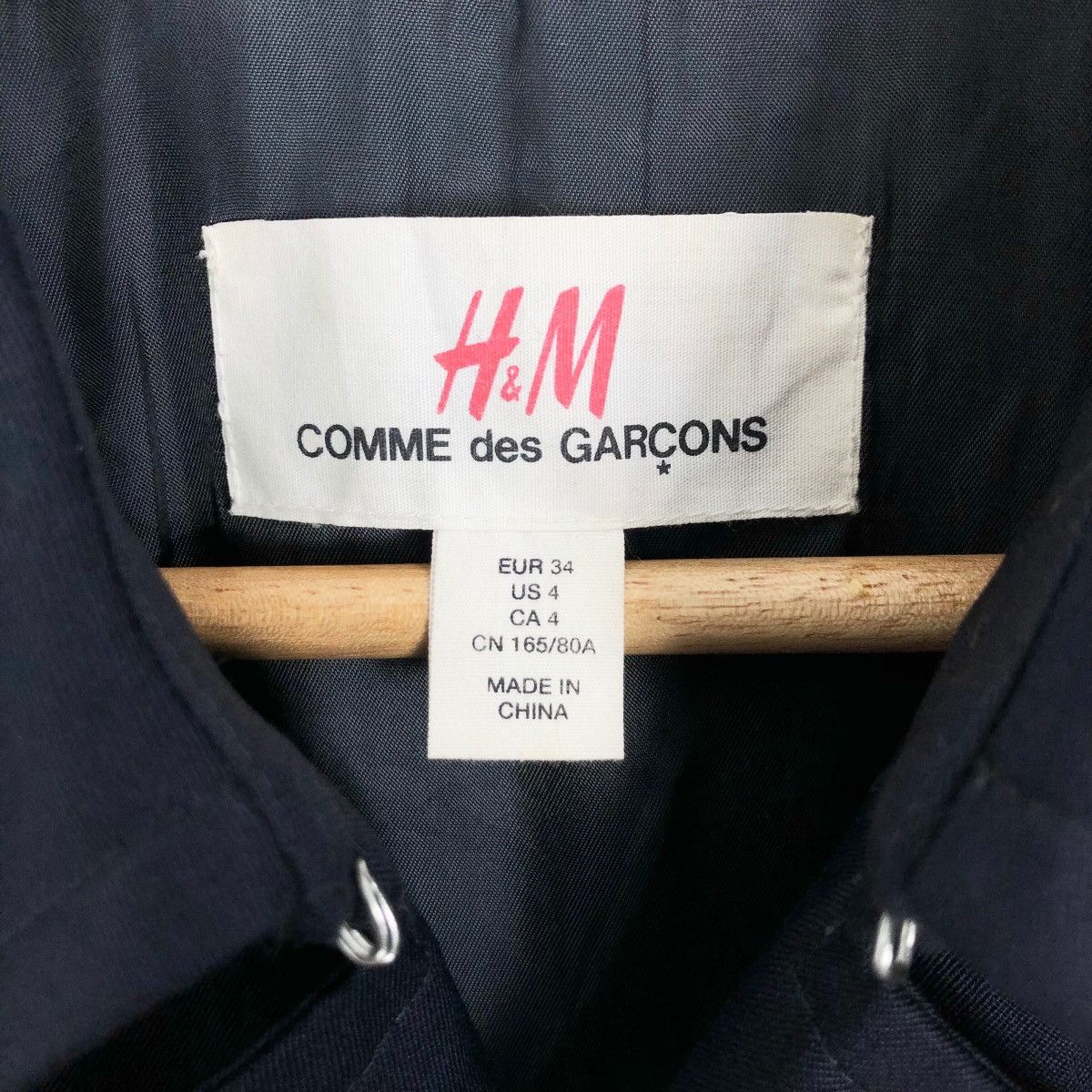 Comme des Garcons Comme Des Garçons X H&M Trench Coat Cotton Double Breasted Size XS / US 0-2 / IT 36-38 - 6 Thumbnail