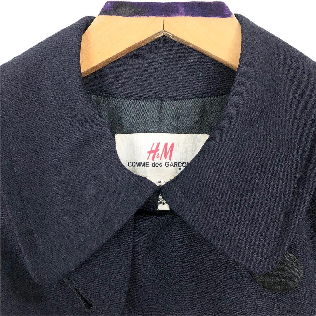 Comme des Garcons Comme Des Garçons X H&M Trench Coat Cotton Double Breasted Size XS / US 0-2 / IT 36-38 - 5 Thumbnail