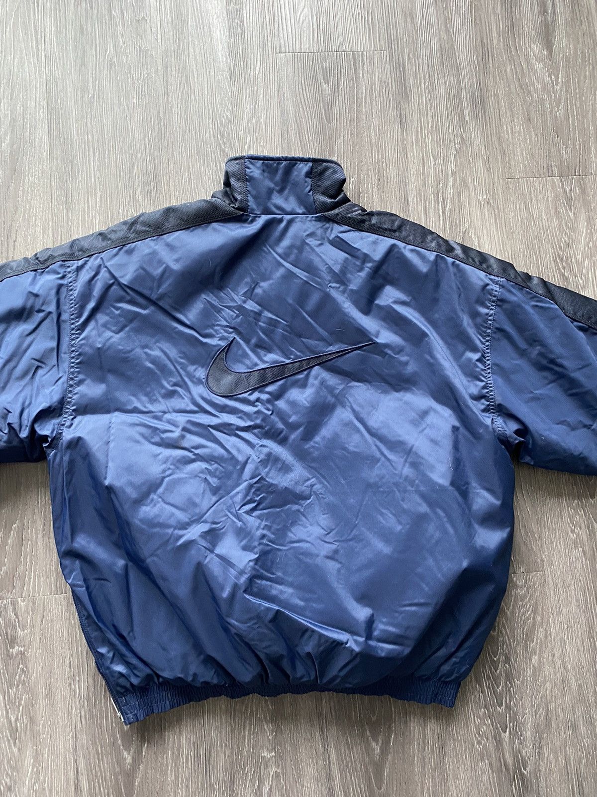 Nike Vintage Nike Pullover Puffer Jacket Center Swoosh Blue 90’s Size US L / EU 52-54 / 3 - 4 Thumbnail