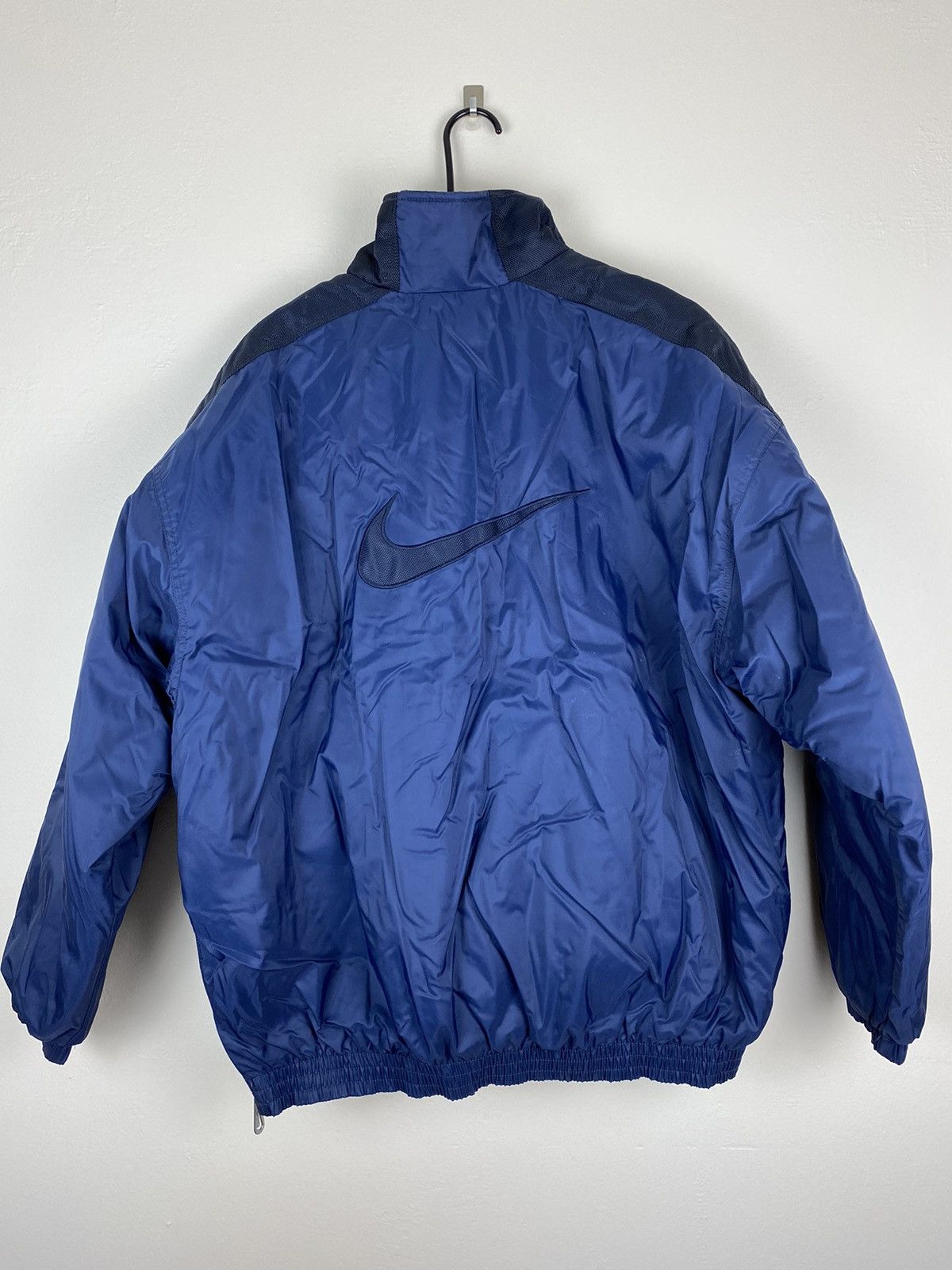 Nike Vintage Nike Pullover Puffer Jacket Center Swoosh Blue 90’s Size US L / EU 52-54 / 3 - 3 Thumbnail