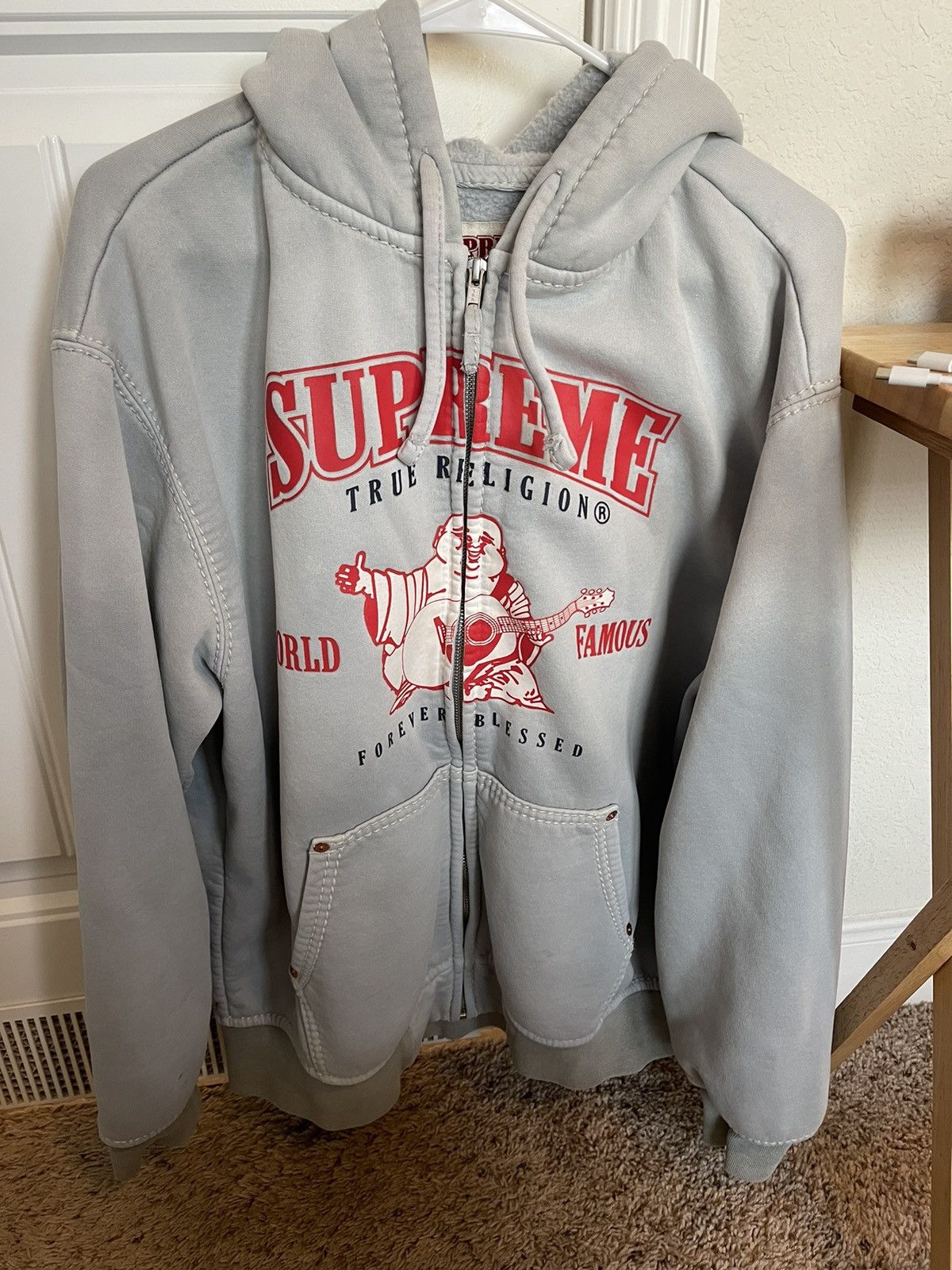 Supreme × True Religion Supreme True Religion Zip Up Hoodie Light 