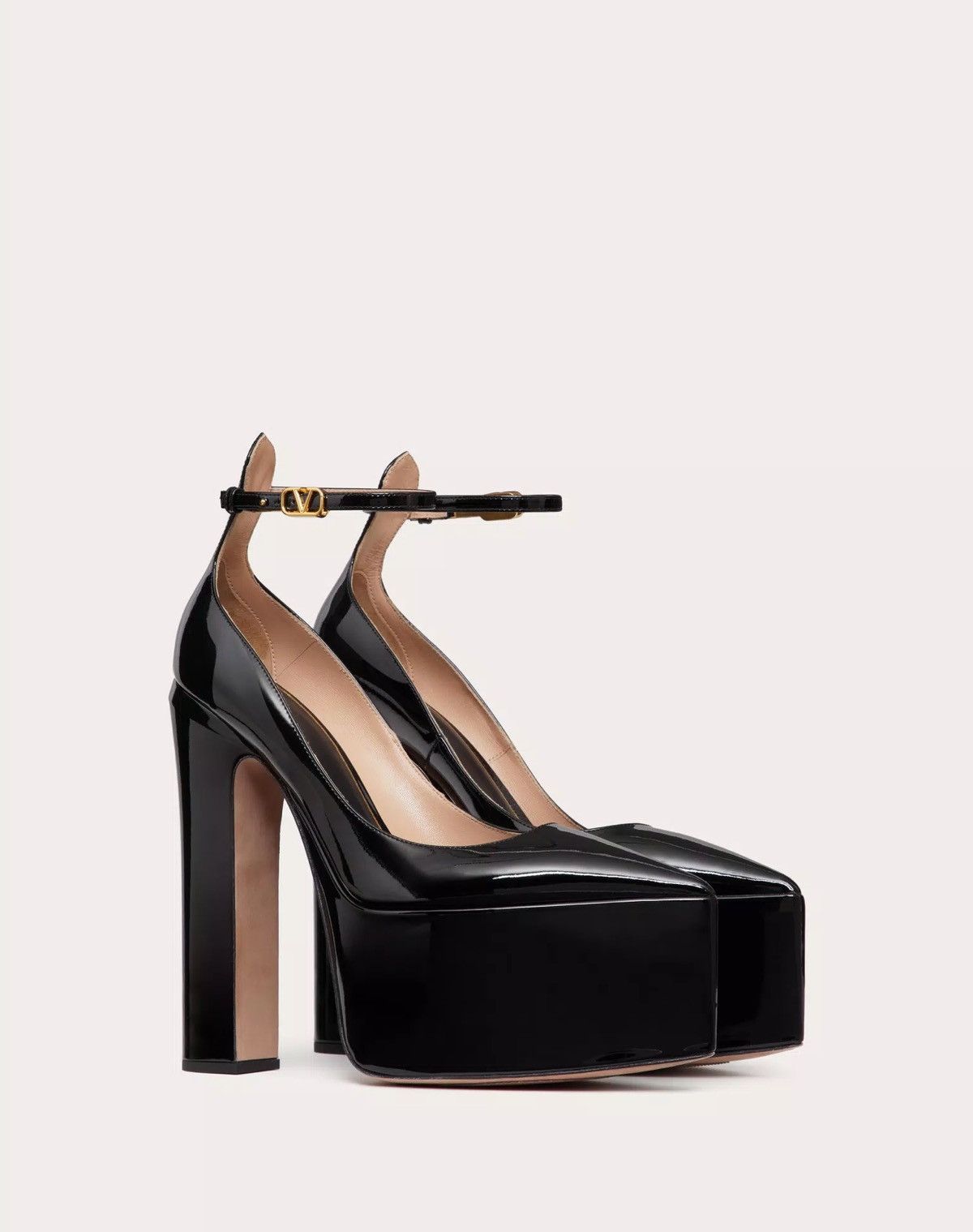 Valentino Garavani Tan-Go patent leather platform pumps