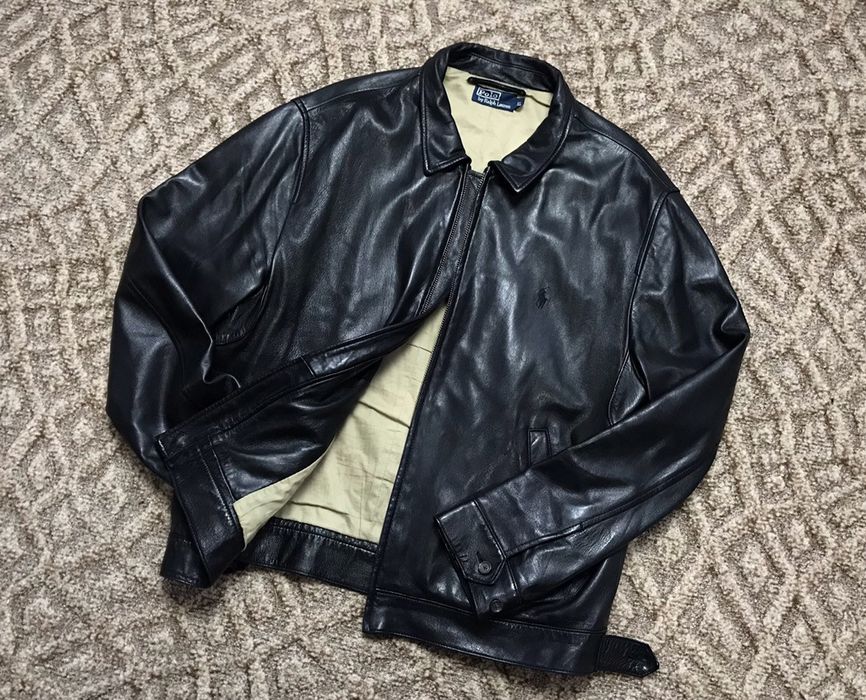 Polo Ralph Lauren 🔥Polo RL Leather Harrington vintage jacket | Grailed