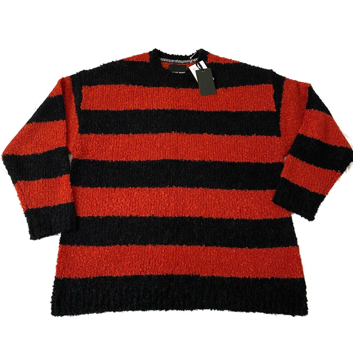 Pre-owned Archival Clothing X Number N Ine Number (n)ine Alpaca Knit Pullover Longsleeve In Black/red