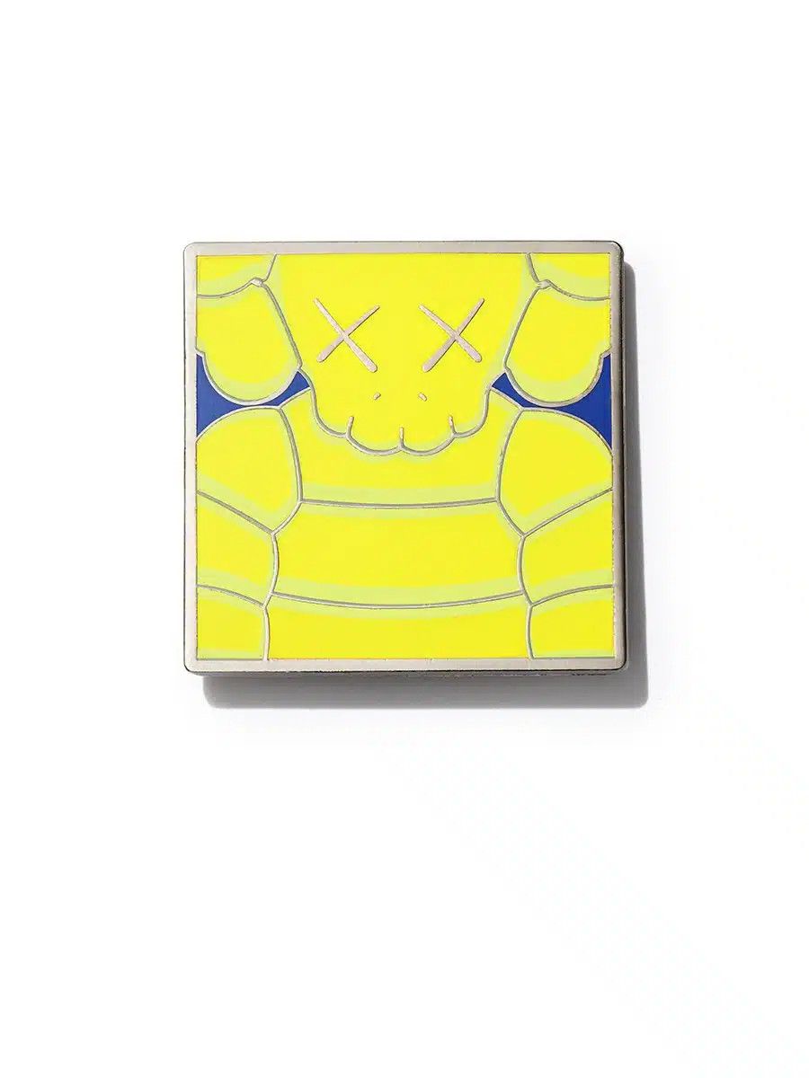 Art × Kaws Kaws – What Party Square Pin (Yellow | Grailed