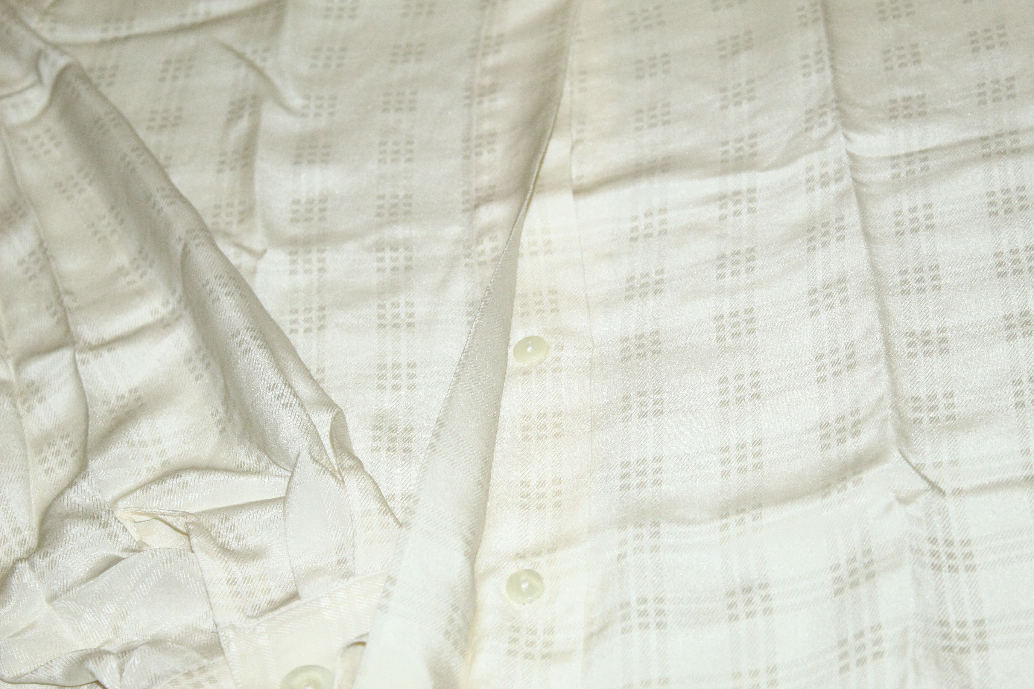 Furla Bagutta Italy Ivory Checkered Drop neck Silk Blouse Size L / US 10 / IT 46 - 8 Thumbnail