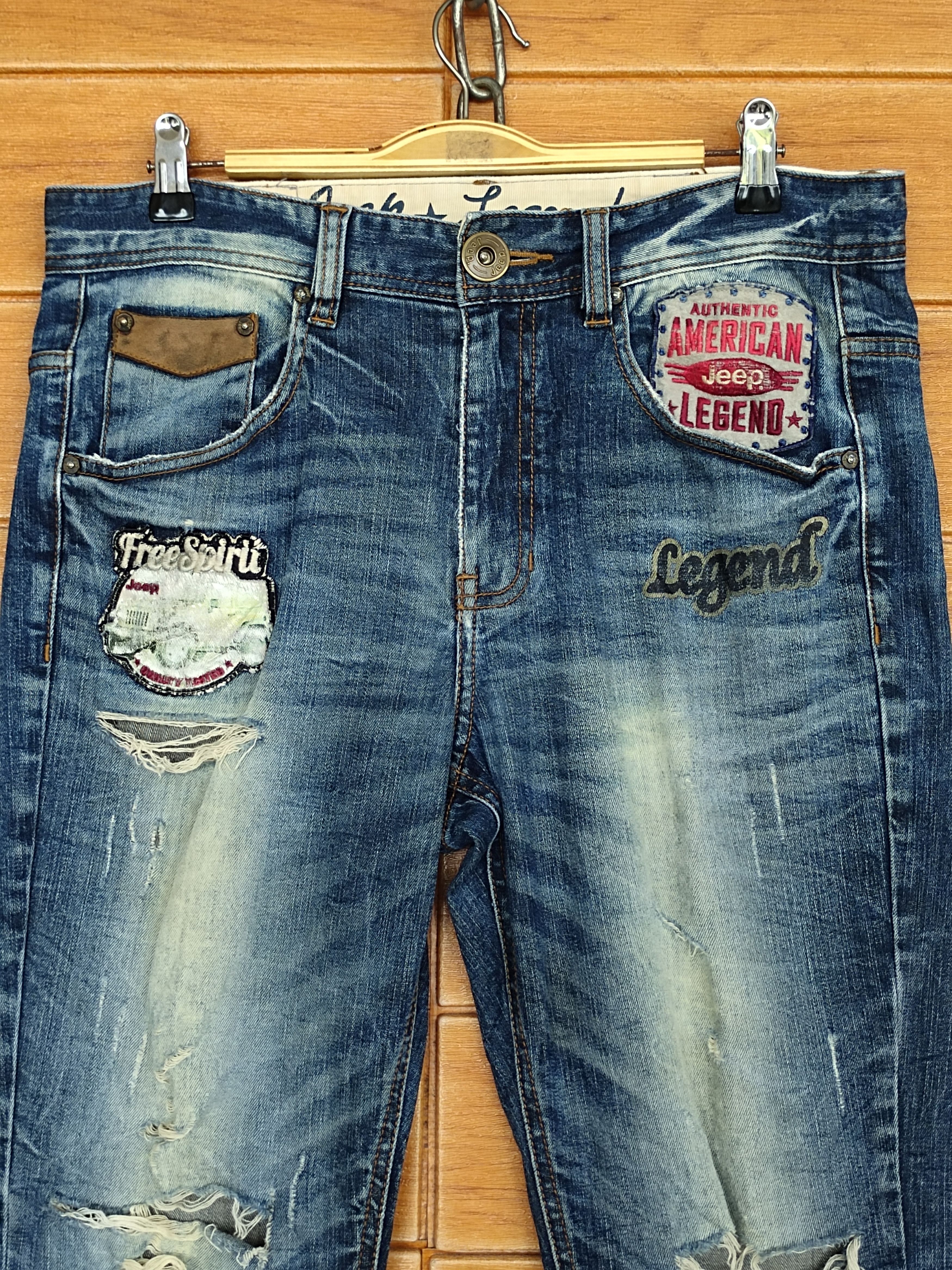 PPFM Vintage Jeep Japan Distressed Denim Jeans Ppfm Undercover Size US 33 - 2 Thumbnail