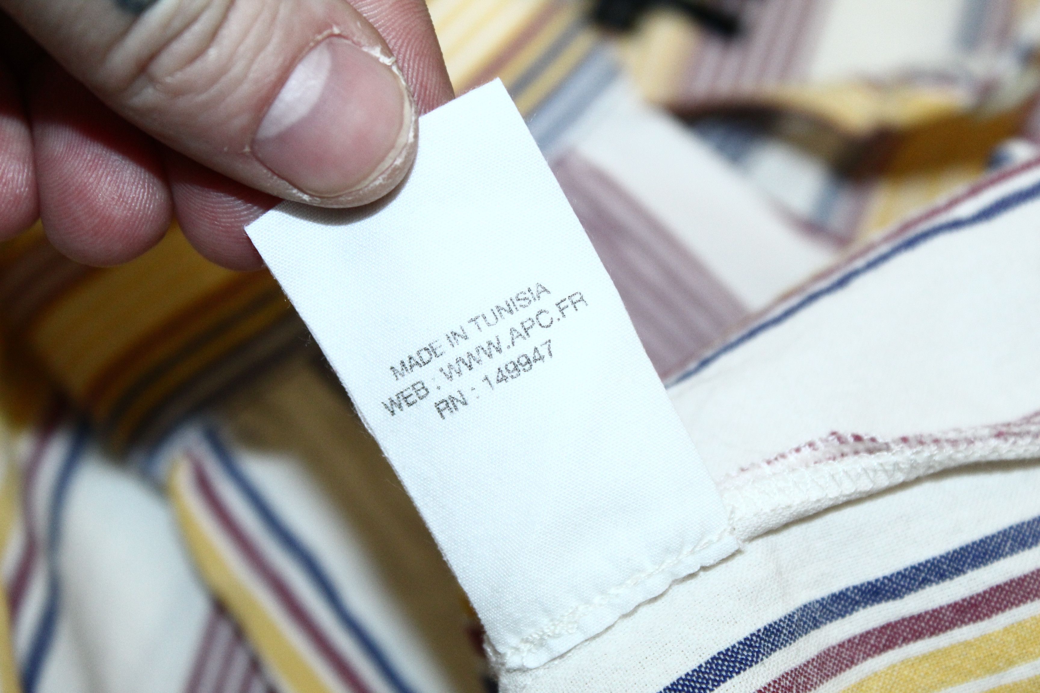 A.P.C. A.P.C. Coloured Stripes Washed Linen Korean neck Shirt Size S / US 4 / IT 40 - 6 Thumbnail