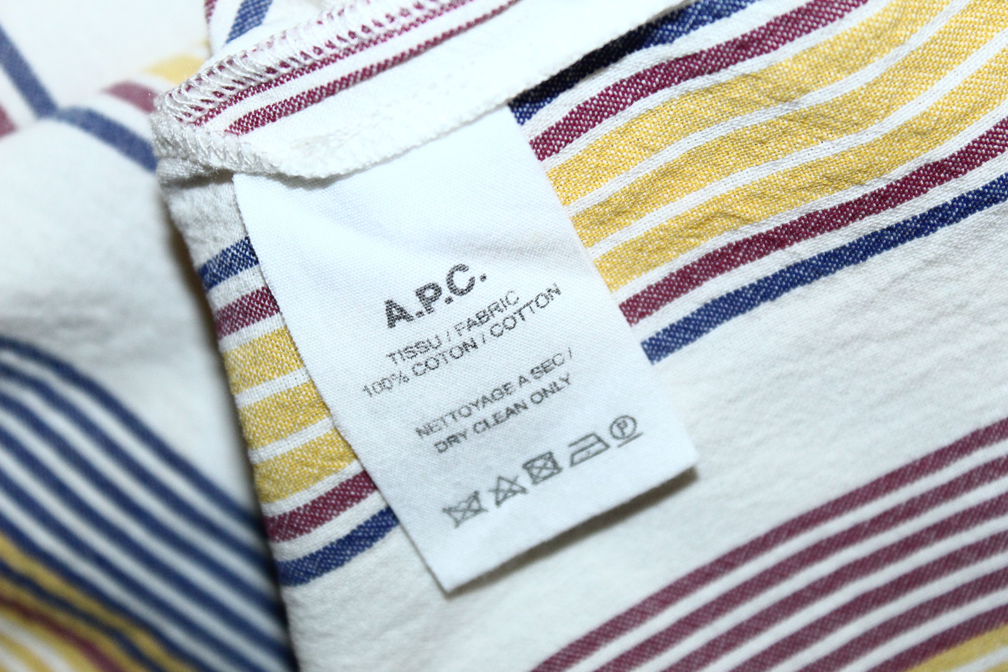 A.P.C. A.P.C. Coloured Stripes Washed Linen Korean neck Shirt Size S / US 4 / IT 40 - 5 Thumbnail