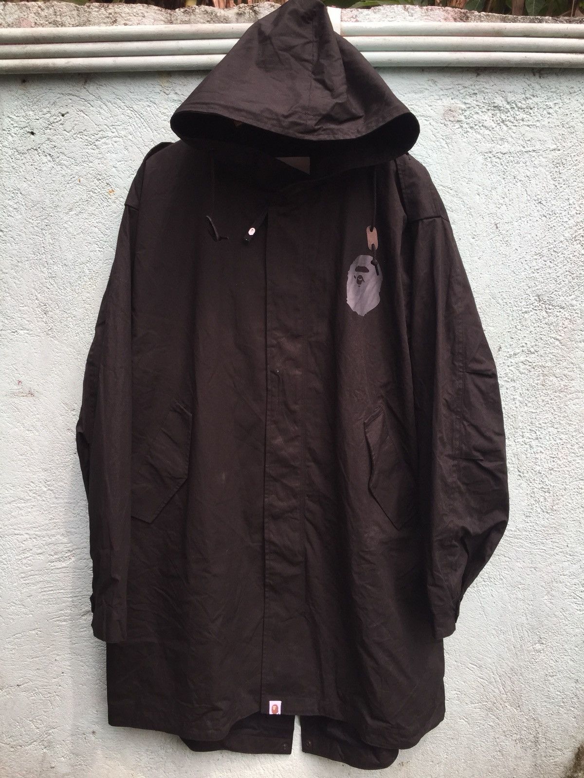 image of A Bathing Ape Bape Asnka Fishtail Long Parka in Black, Men's (Size 2XL)