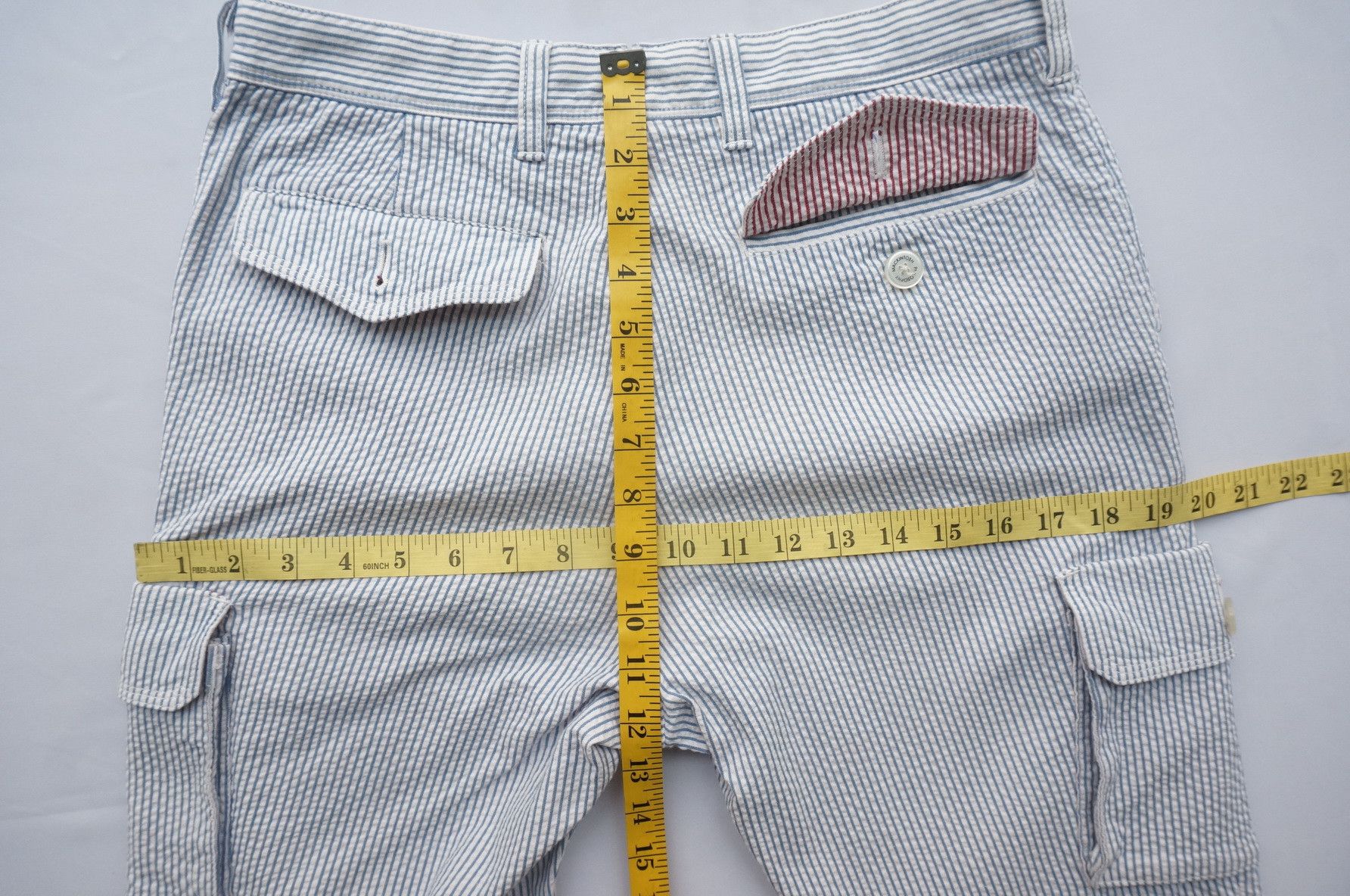 Japanese Brand 🔥MACKINTOSH PHILOSOPHY Seersucker Hickory Skinny Cargo Size US 29 - 21 Thumbnail