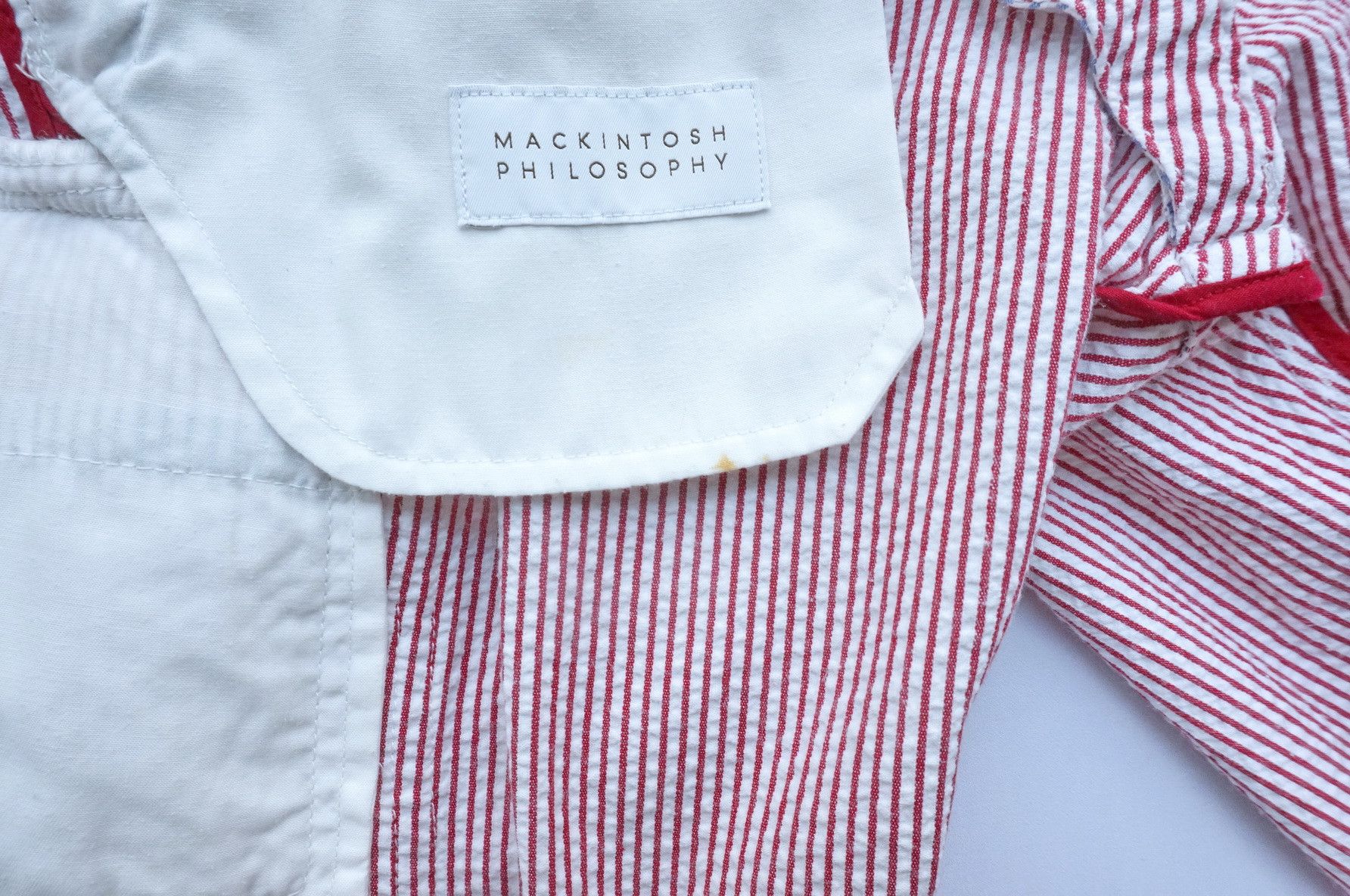 Japanese Brand 🔥MACKINTOSH PHILOSOPHY Seersucker Hickory Skinny Cargo Size US 29 - 2 Thumbnail